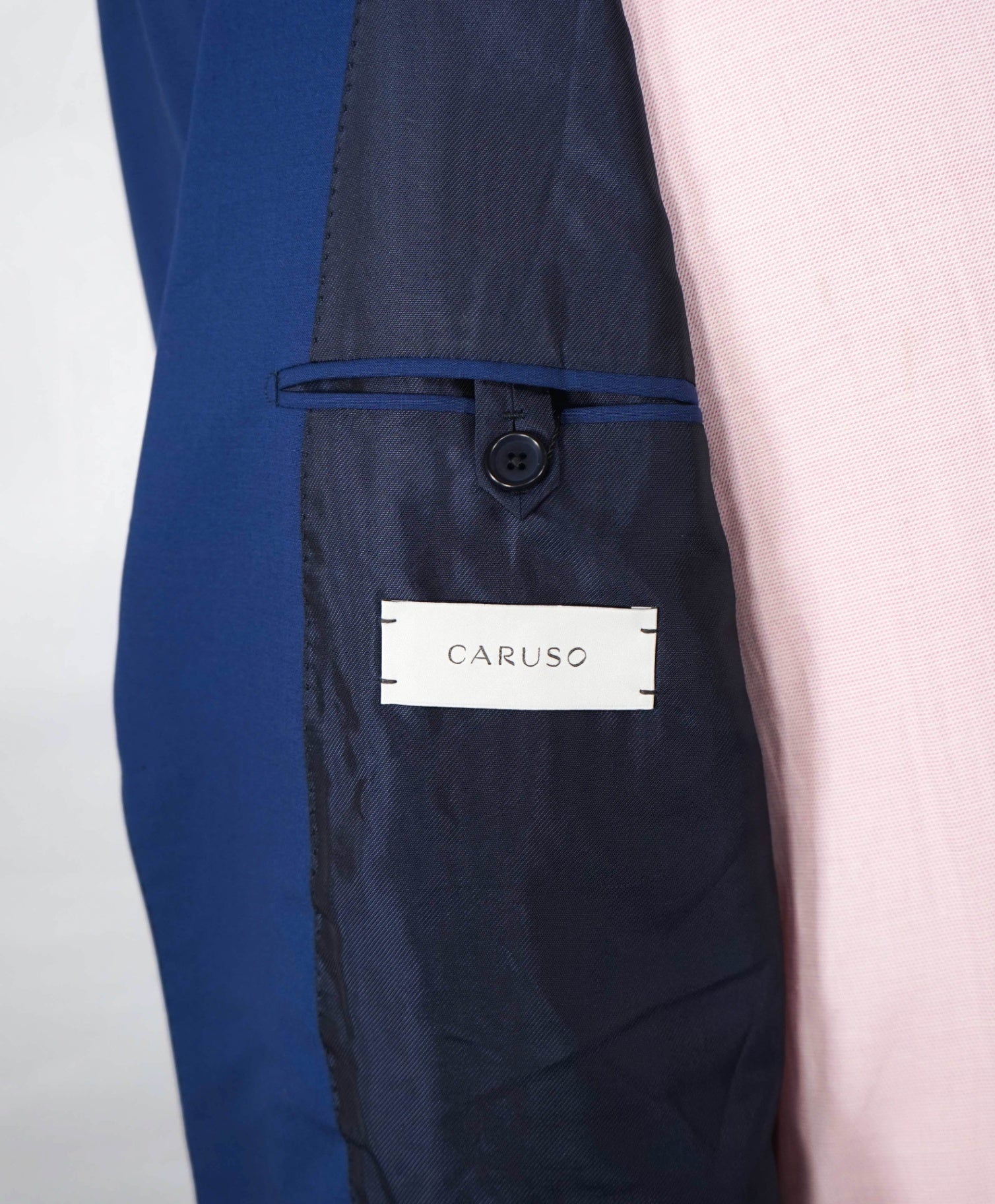 $2,930 CARUSO - Wool "NORMA" Solid Blue Suit - 42R