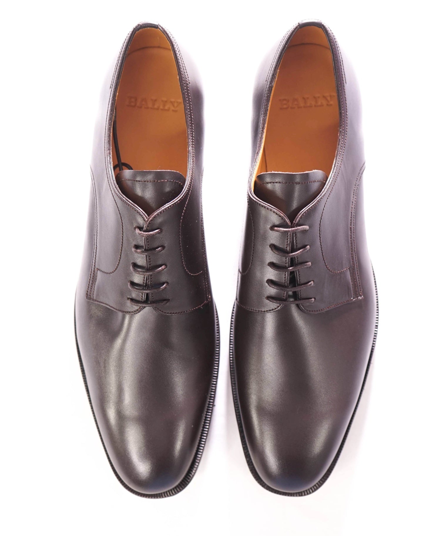 $590 BALLY - Leather Chocolate Brown Derby - US 11.5 3E