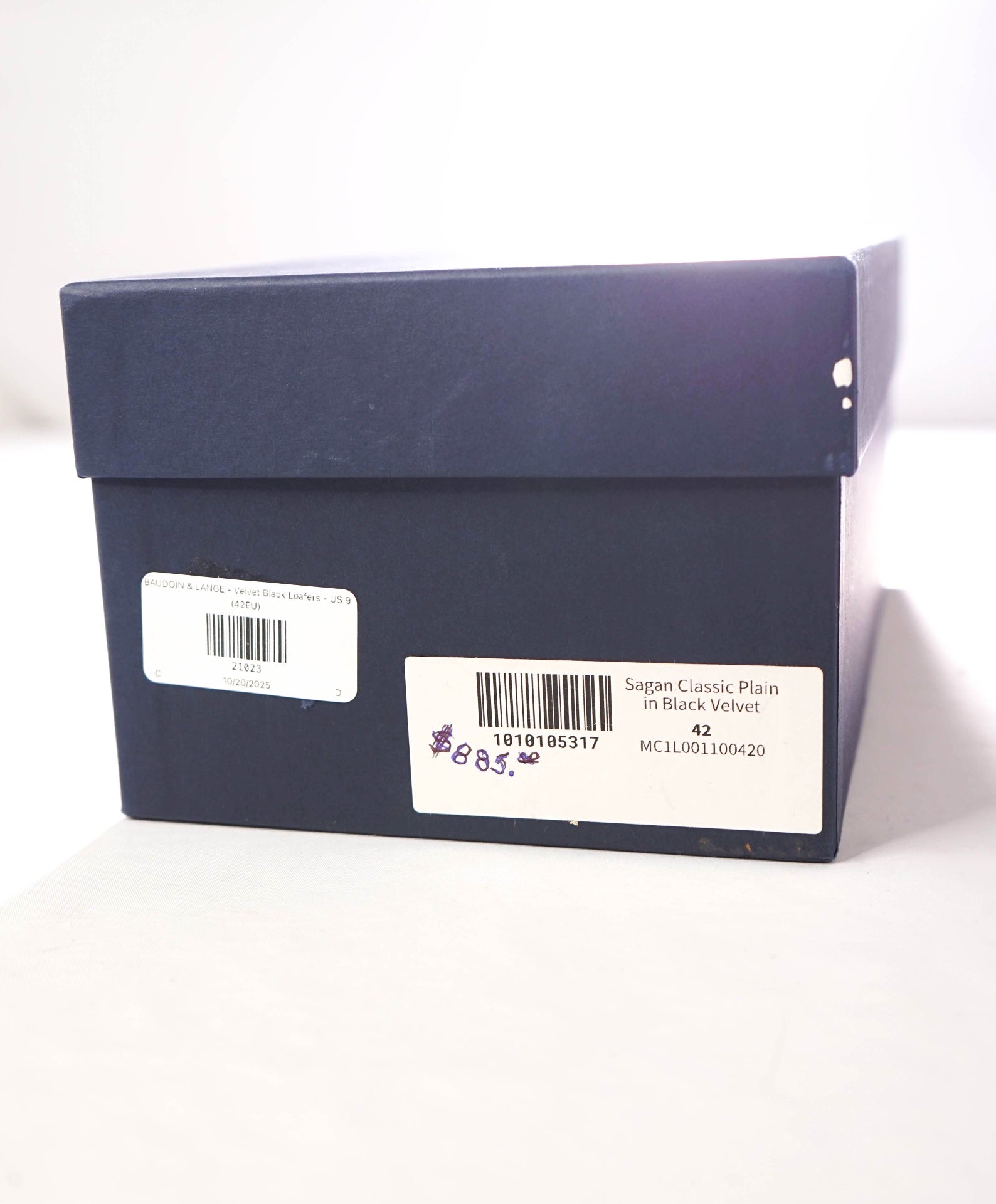 $790 BAUDOIN & LANGE - Velvet Black Loafers - US 9 (42EU)