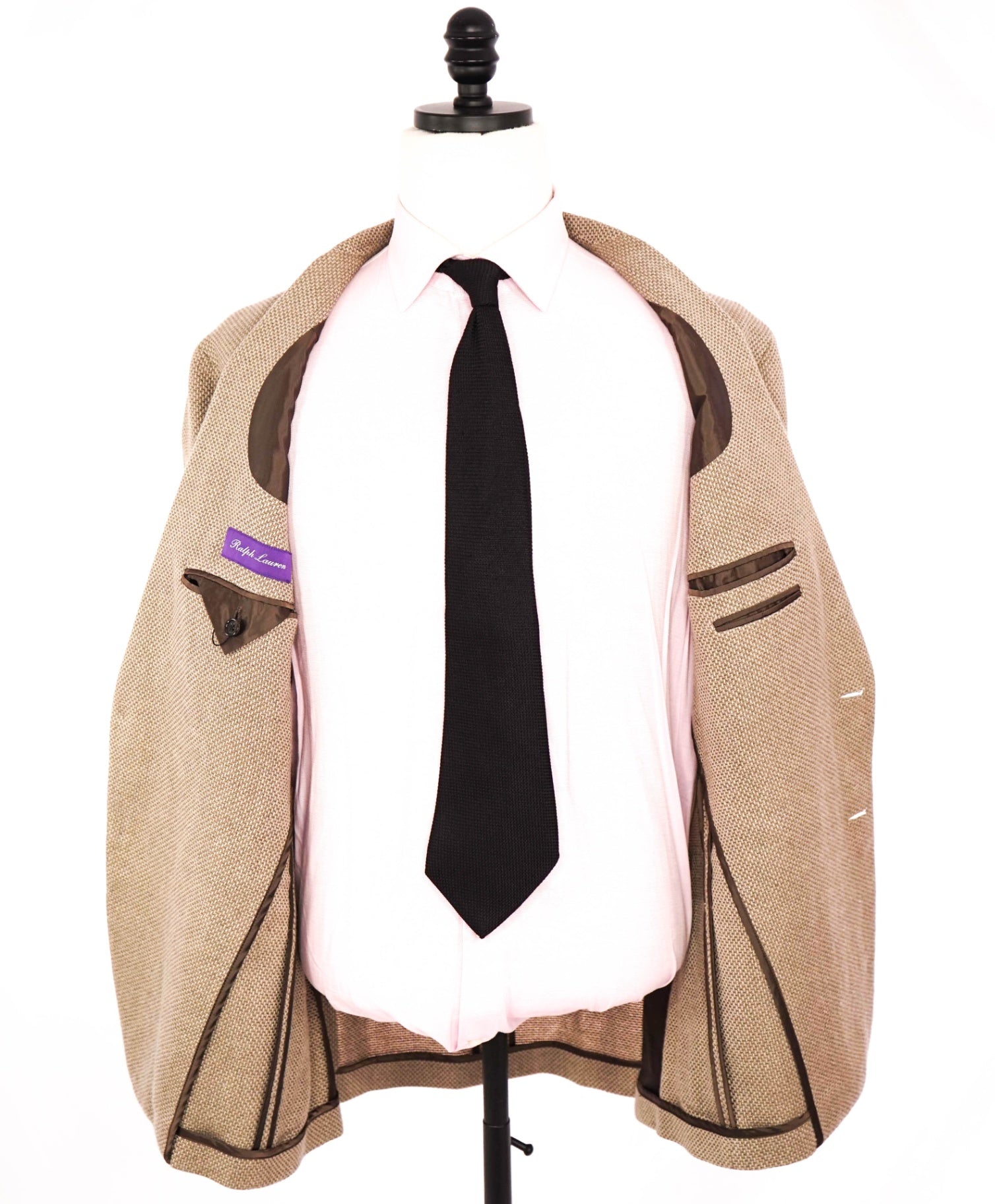 RALPH LAUREN PURPLE LABEL - Linen/Silk/Cashmere Tan Blazer - 42L