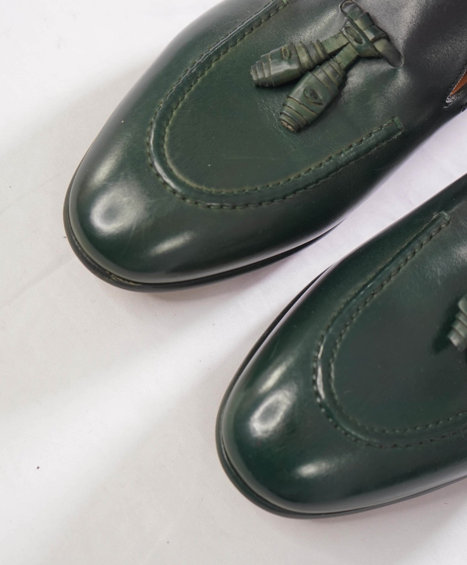 $890 FRANCESCO 21002RUSSO - Leather Green/Black Loafers - US 9 (42EU)