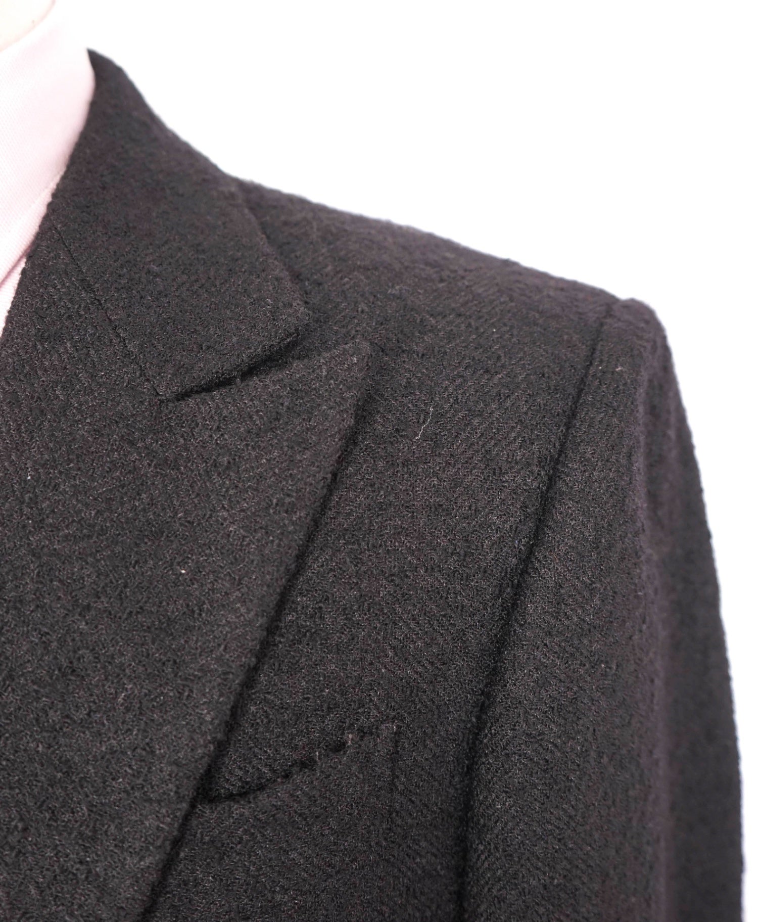 $3,895 ZEGNA - "Venezia" ALPACA Textured Black 1-Btn Blazer - 38R