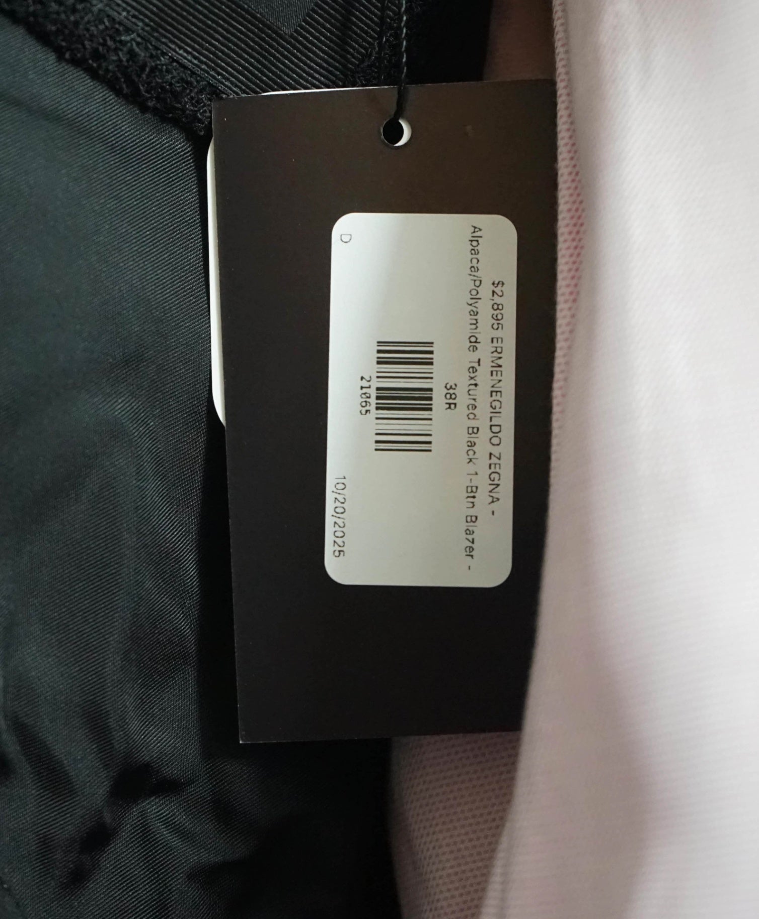 $3,895 ZEGNA - "Venezia" ALPACA Textured Black 1-Btn Blazer - 38R