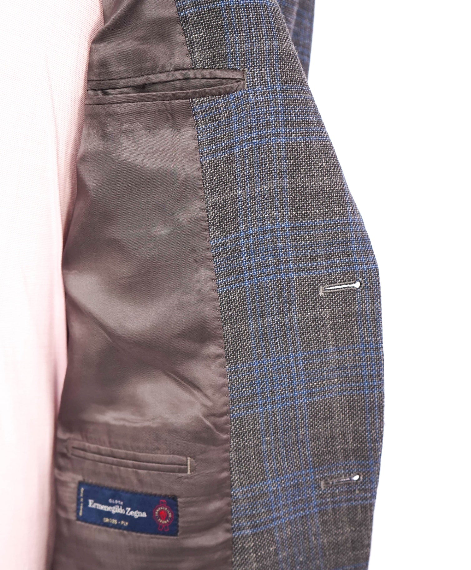 $995 ZEGNA For BARNEYS NY - Wool/Silk/Linen Gray Blue Blazer - 42L