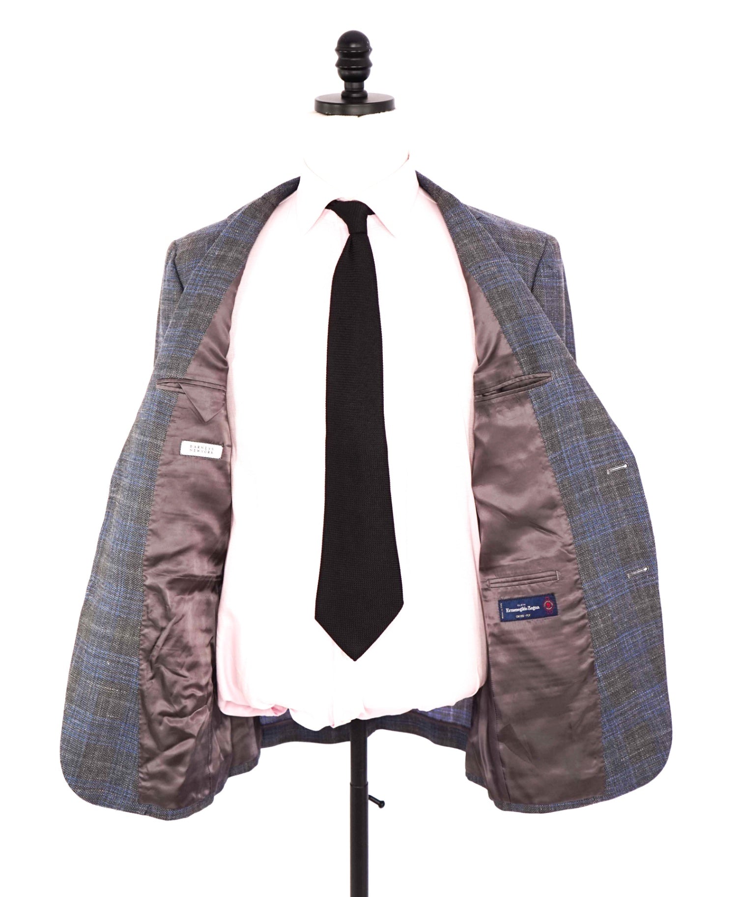 $995 ZEGNA For BARNEYS NY - Wool/Silk/Linen Gray Blue Blazer - 42L