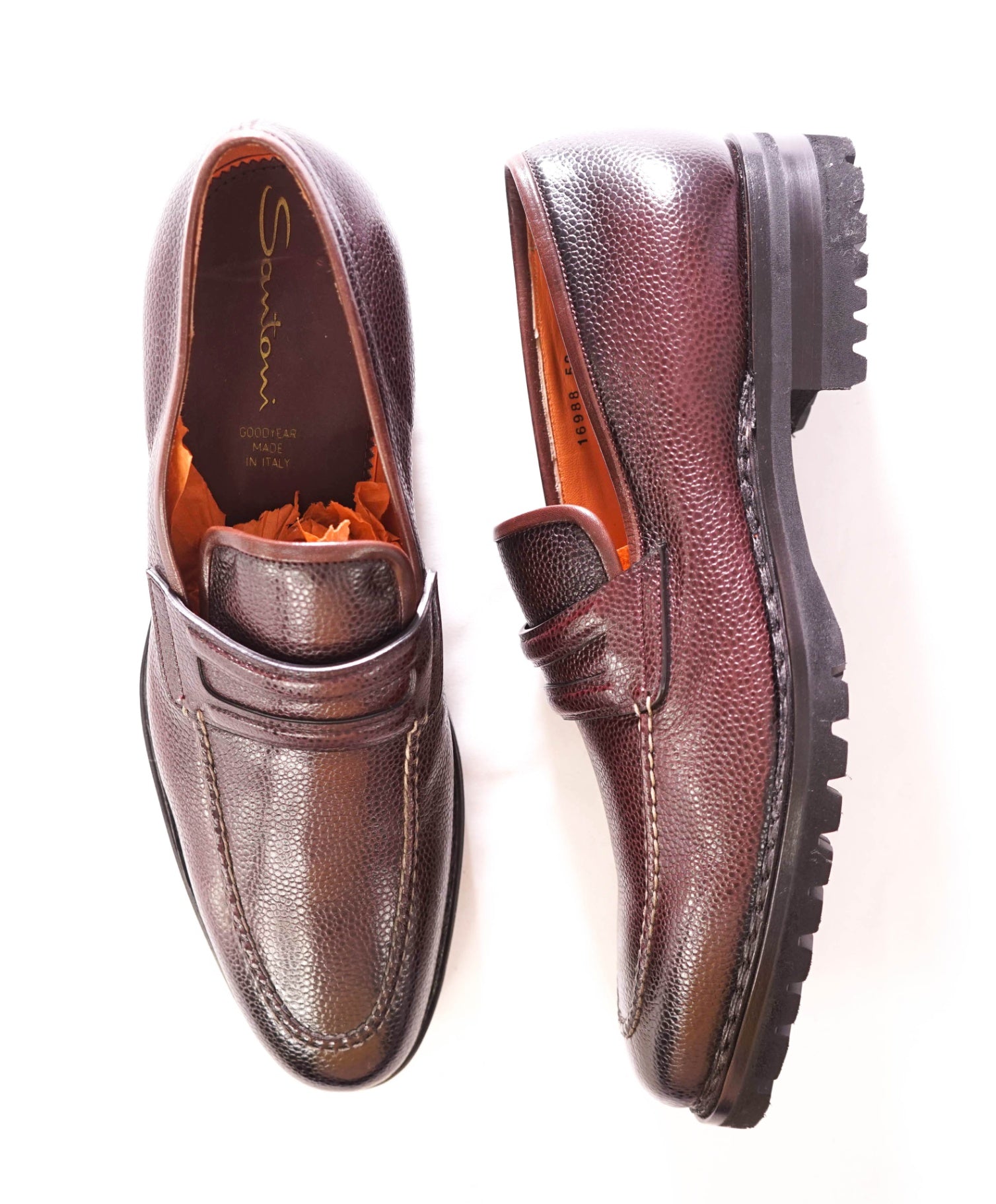 $1,350 SANTONI - GOODYEAR Norwegian Welt Loafers - US 12 (UK11)
