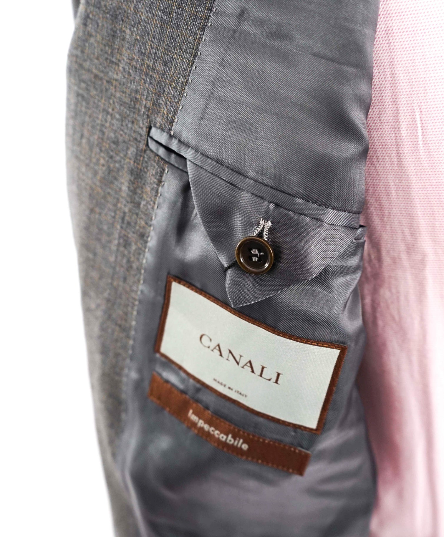$2,195 CANALI - Wool "impeccabile" Gray Double Breasted Blazer - 38R