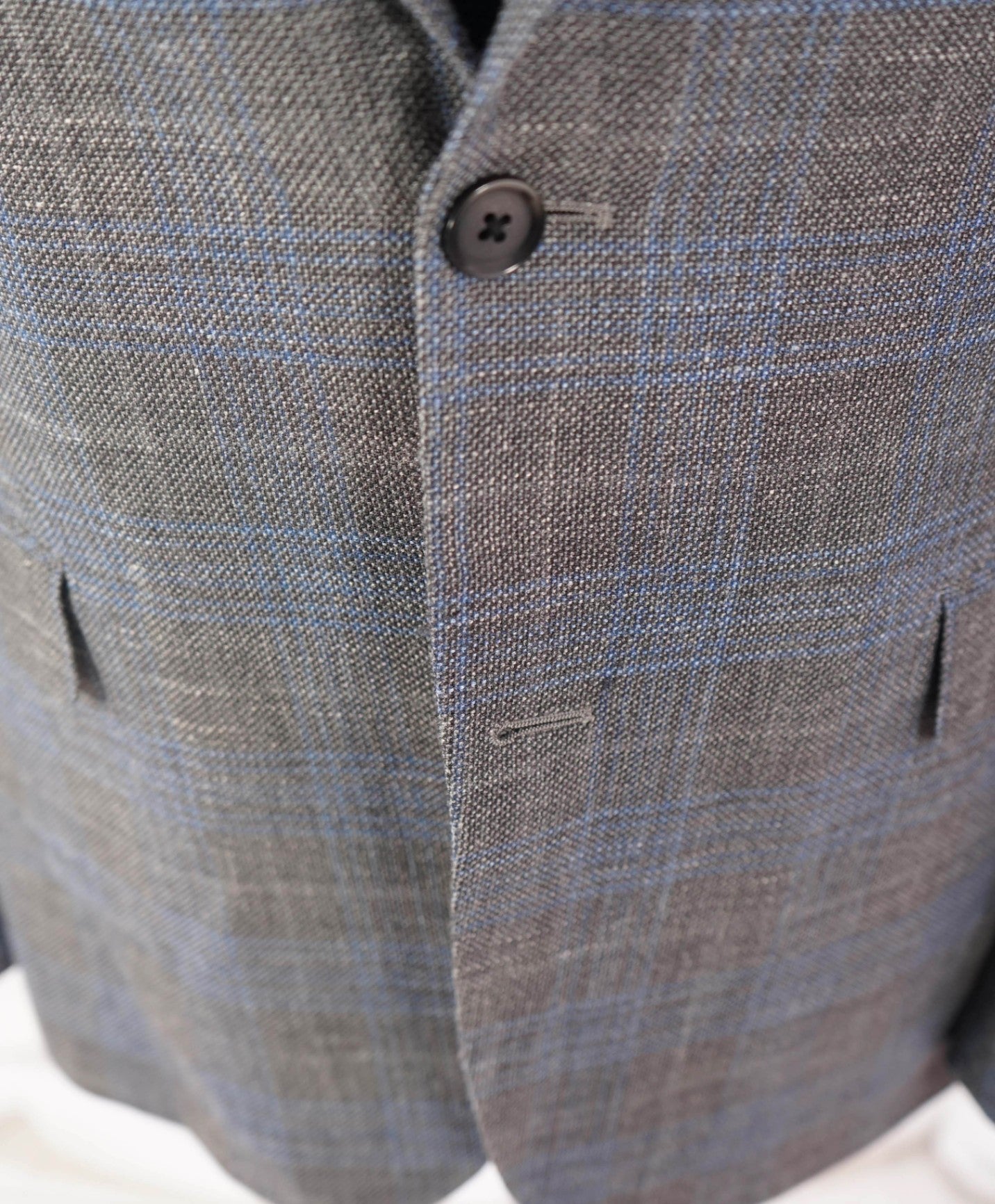 $995 ZEGNA For BARNEYS NY - Wool/Silk/Linen Gray Blue Blazer - 42L