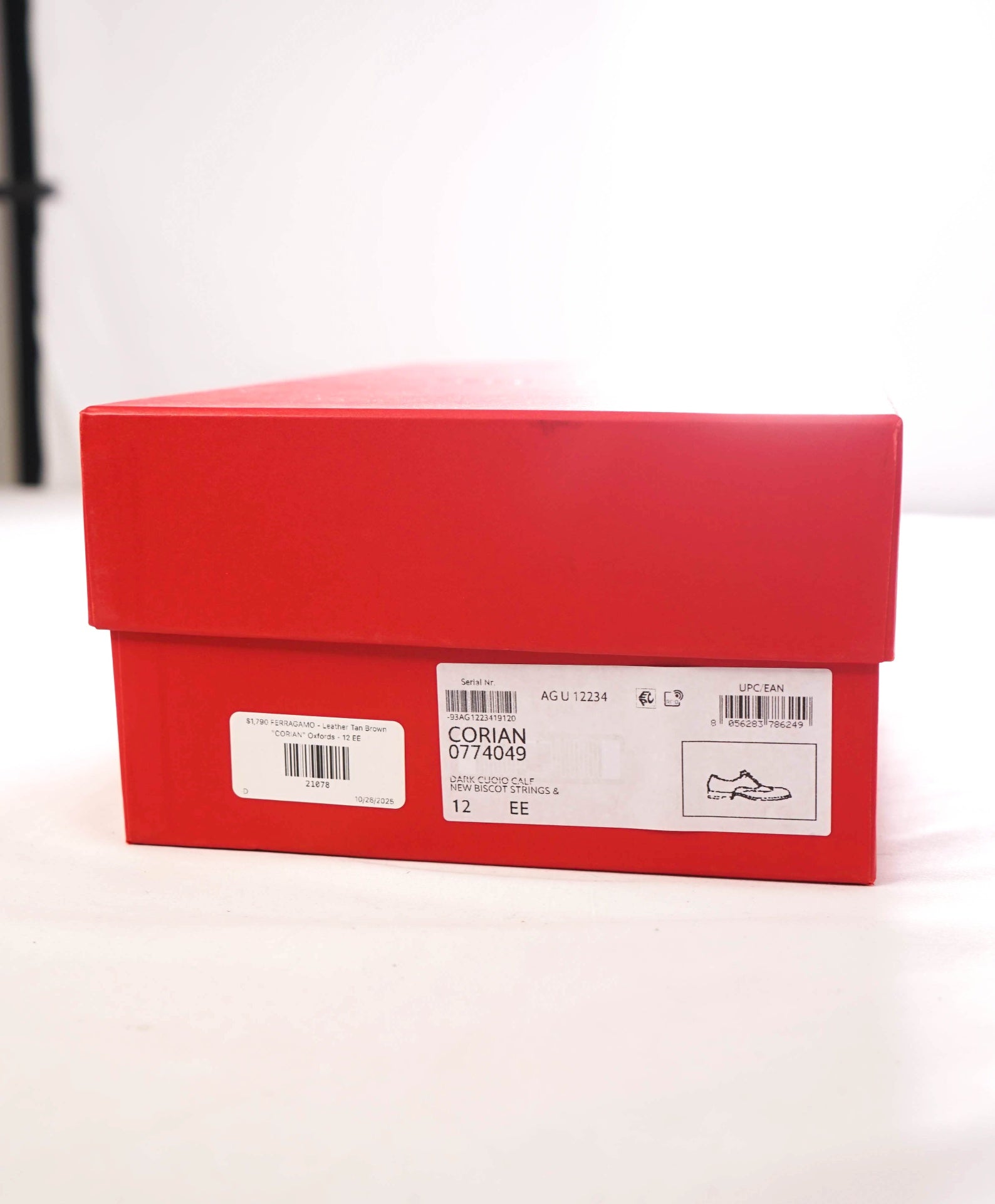 $1,790 FERRAGAMO - Leather Tan Brown "CORIAN" Oxfords - 12 EE