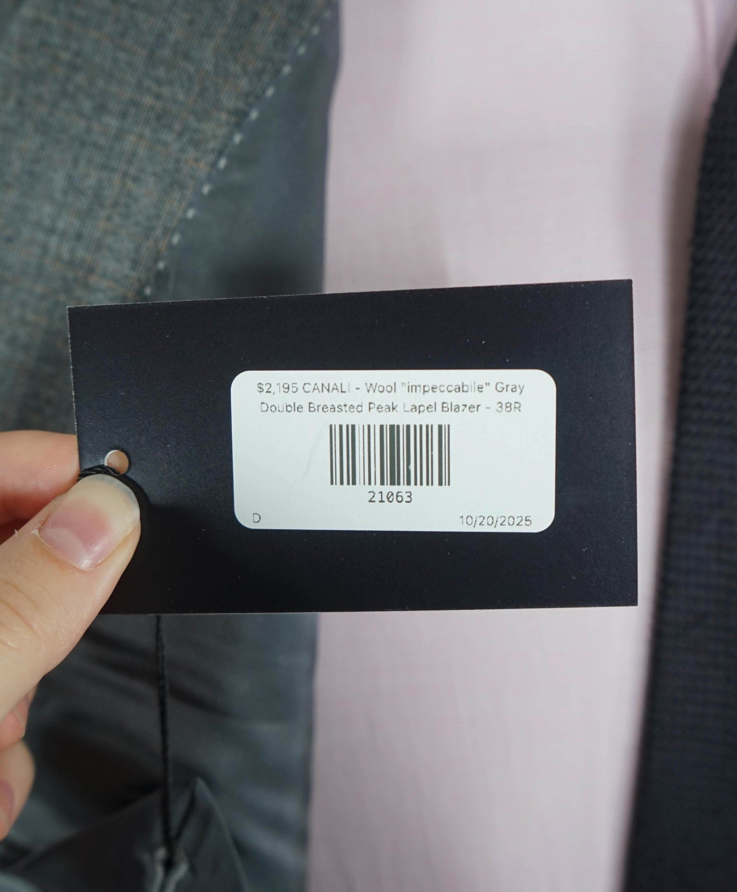 $2,195 CANALI - Wool "impeccabile" Gray Double Breasted Blazer - 38R