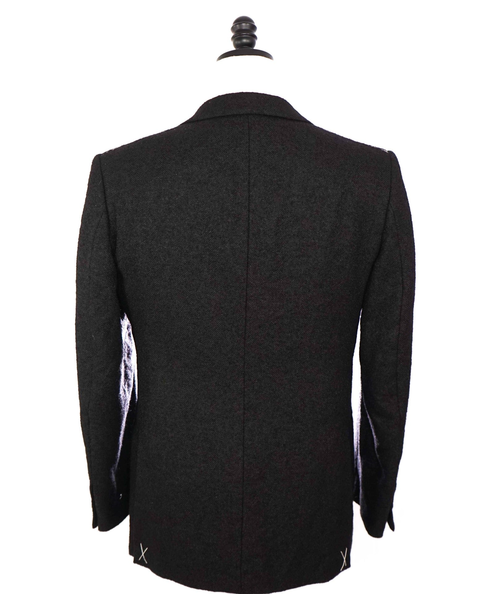 $3,895 ZEGNA - "Venezia" ALPACA Textured Black 1-Btn Blazer - 38R