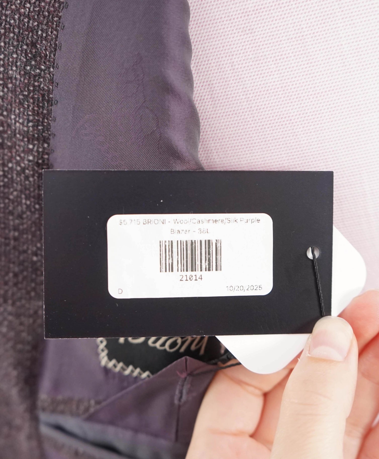 $5,715 BRIONI - Wool/Cashmere/Silk Burgundy Purple Blazer - 48L