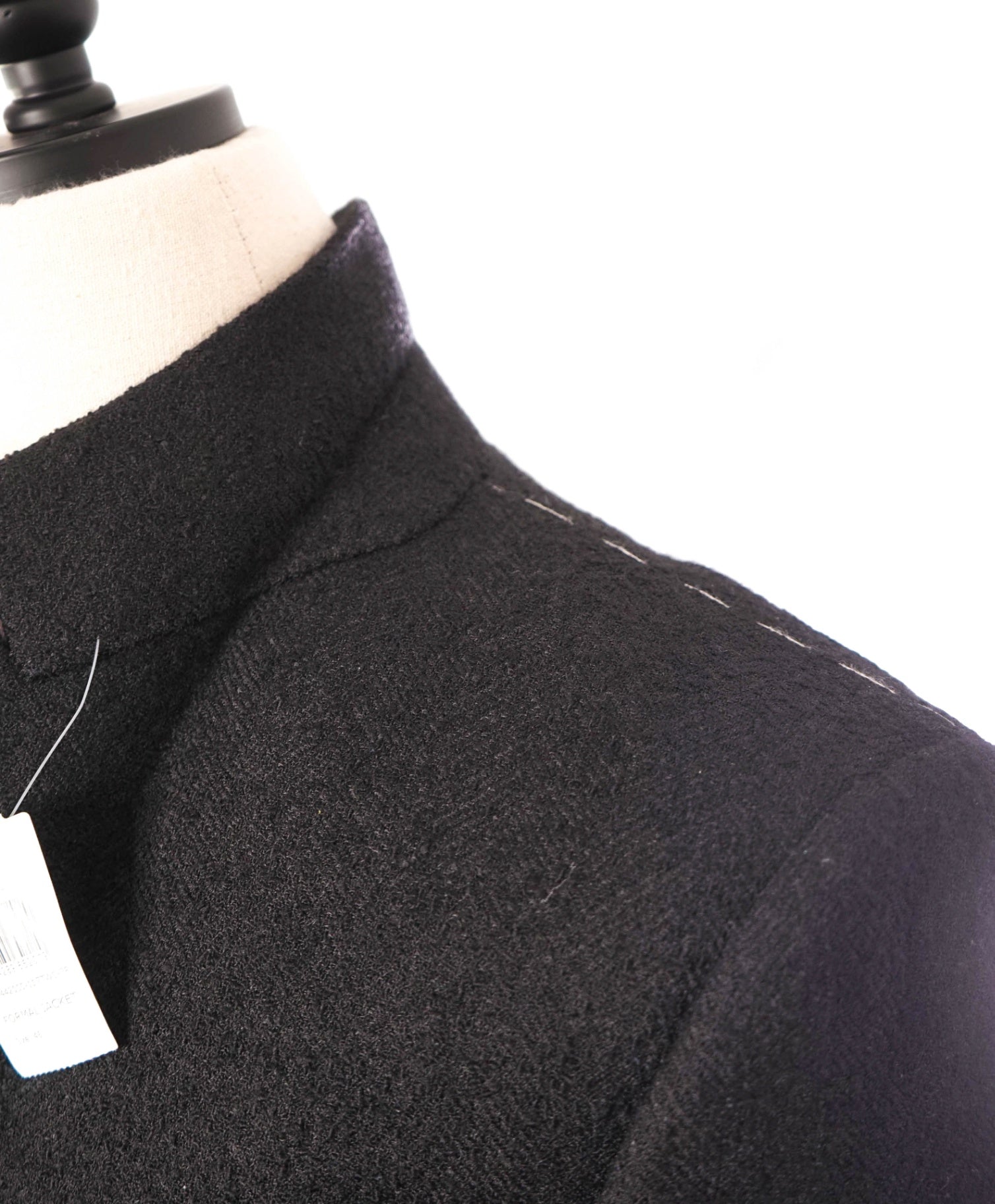 $3,895 ZEGNA - "Venezia" ALPACA Textured Black 1-Btn Blazer - 38R