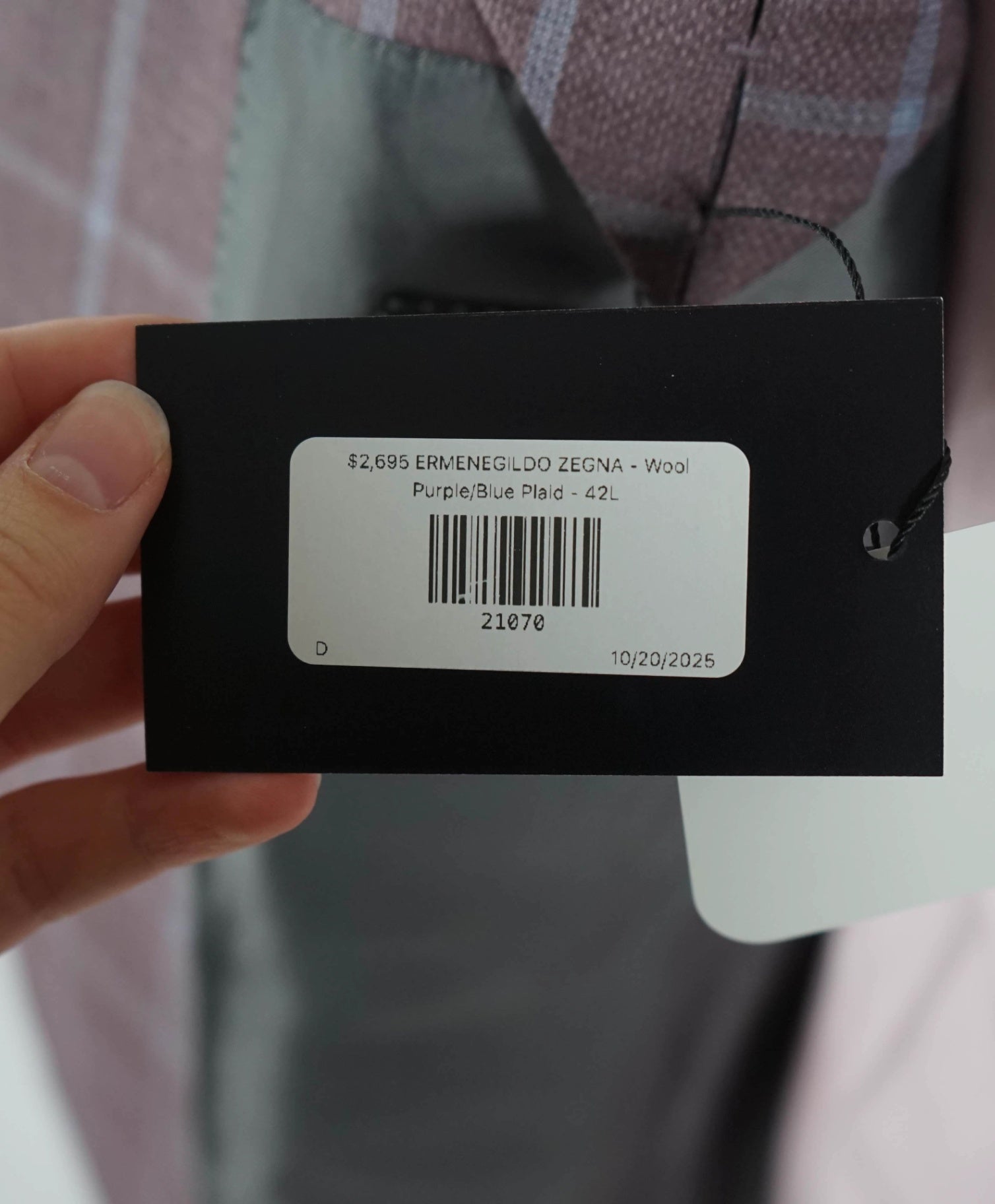 $2,695 ZEGNA -"SU MISURA" 1of1 Wool Purple/Blue Plaid - 42L