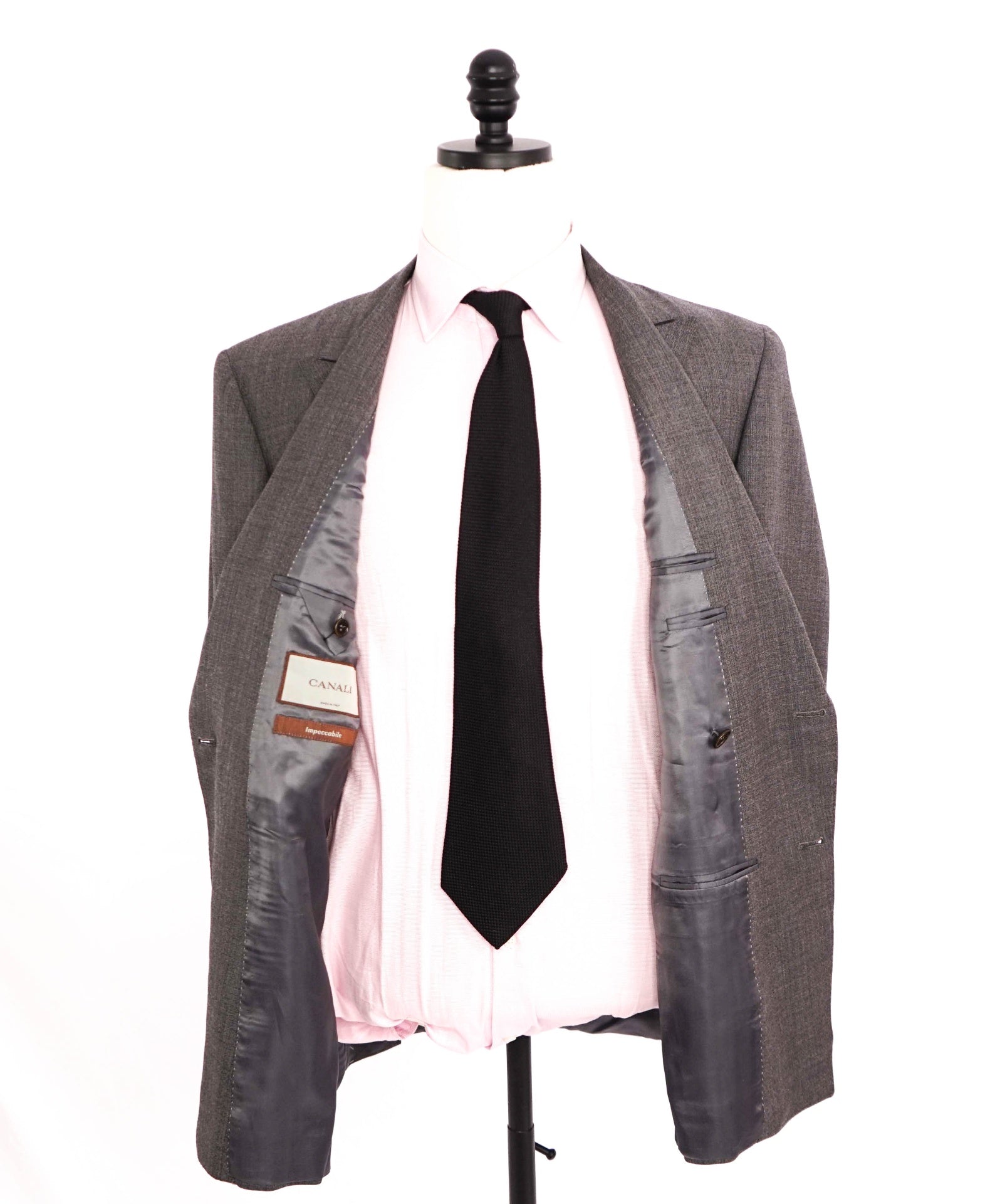 $2,195 CANALI - Wool "impeccabile" Gray Double Breasted Blazer - 38R
