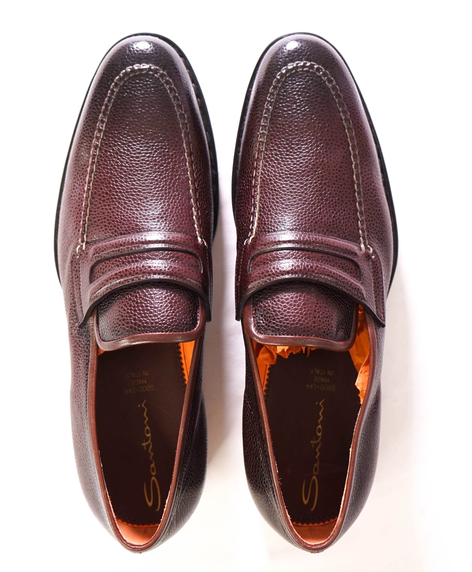 $1,350 SANTONI - GOODYEAR Norwegian Welt Loafers - US 12 (UK11)
