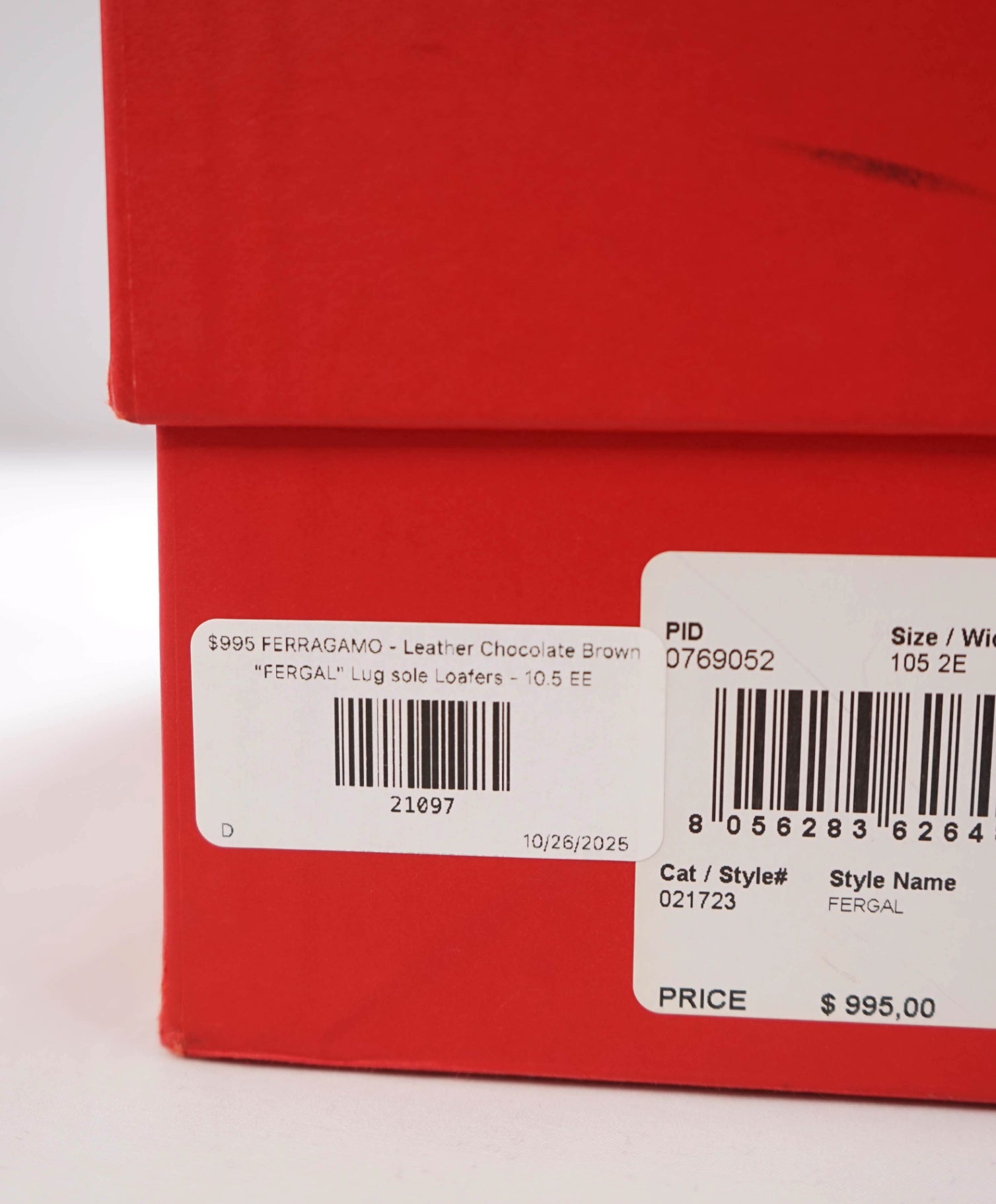 $995 FERRAGAMO - Chocolate Brown "FERGAL" Lug Sole Loafers - 10.5 EE