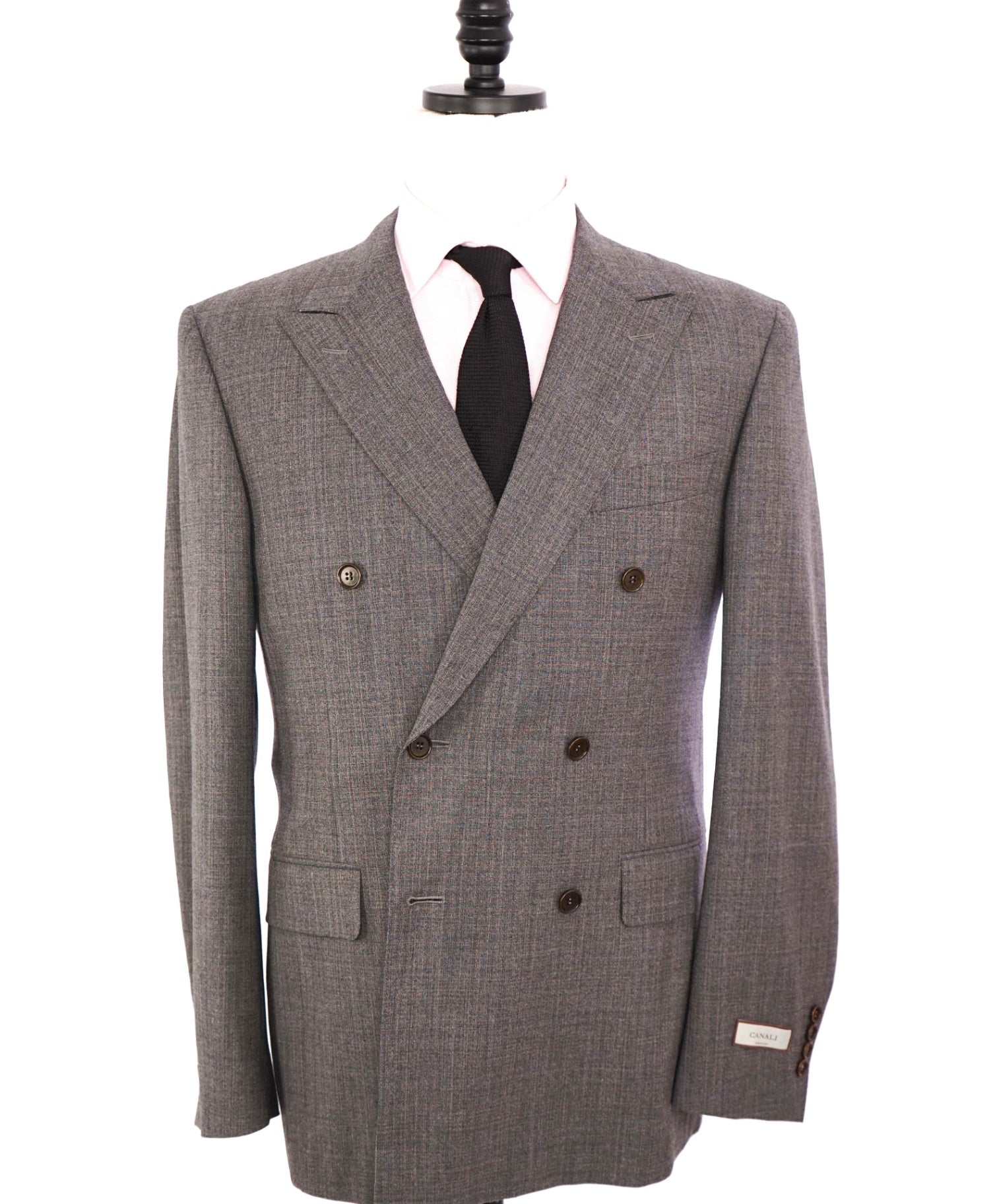 $2,195 CANALI - Wool "impeccabile" Gray Double Breasted Blazer - 38R