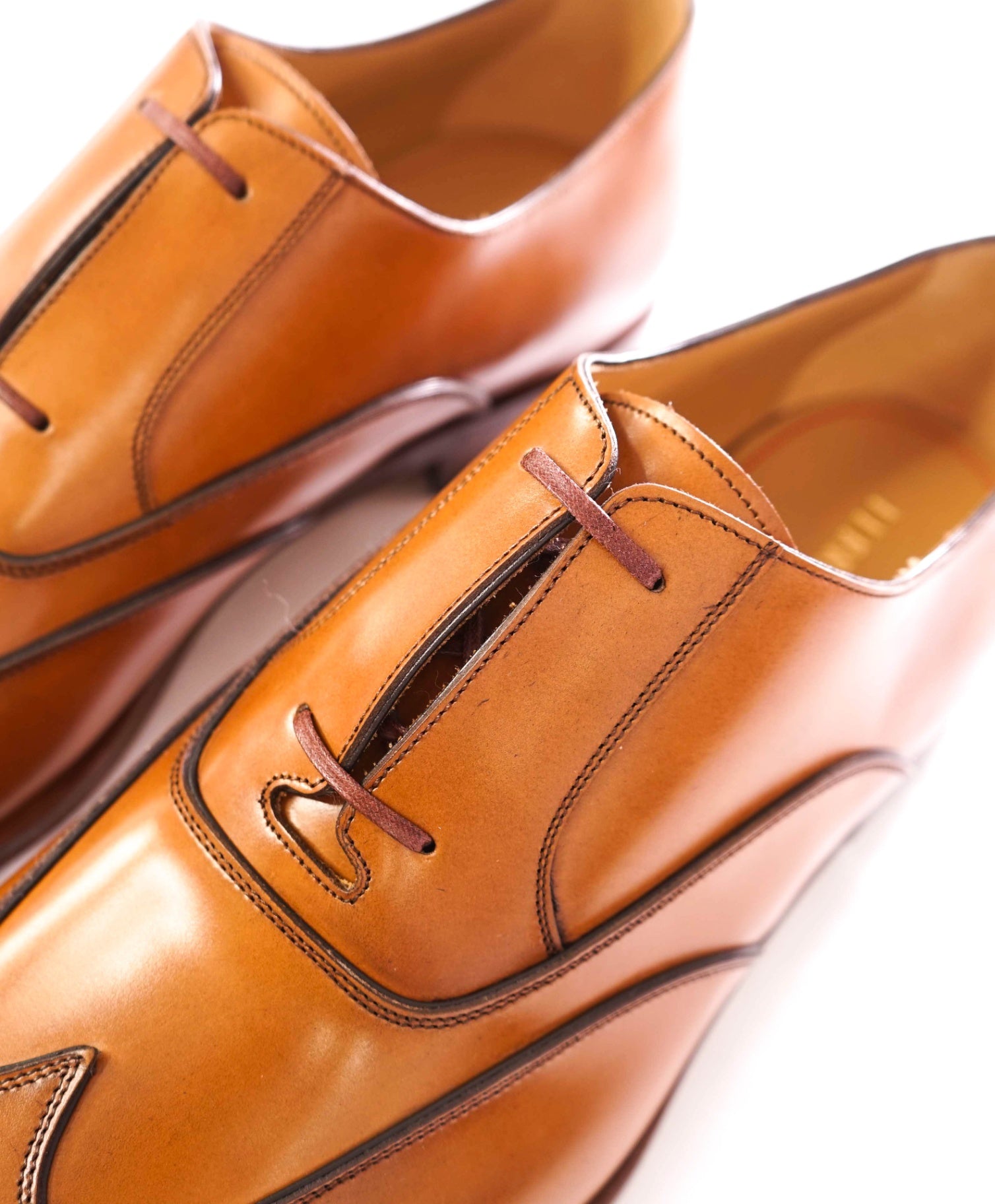 $1,790 FERRAGAMO - Leather Tan Brown "CORIAN" Oxfords - 12 EE