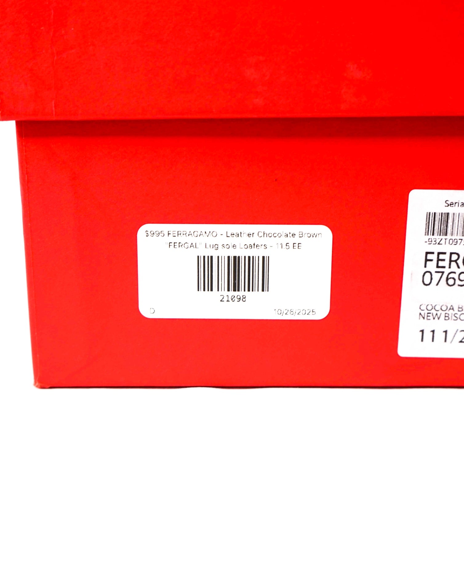 $995 FERRAGAMO - Chocolate Brown "FERGAL" Lug Sole Loafers - 11.5 EE