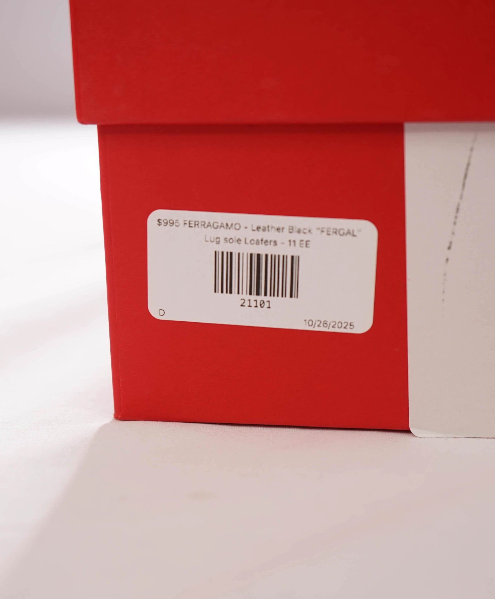 $995 FERRAGAMO - Leather Black "FERGAL" Lug Sole Loafers - 11 EE