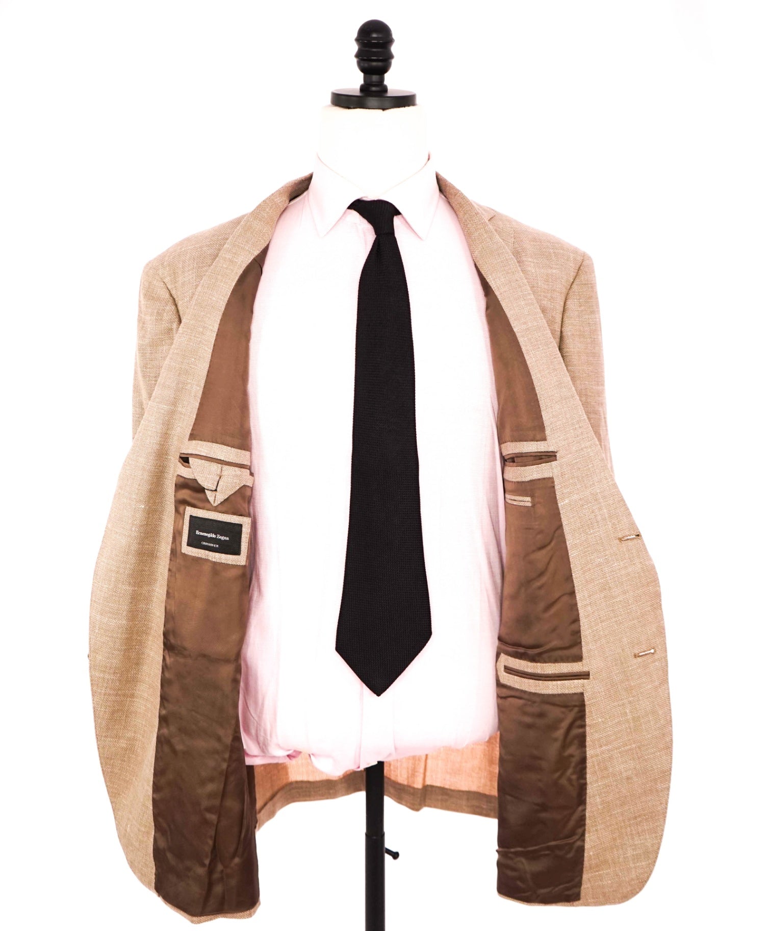$2,695 ZEGNA - Wool/Silk/Linen "CROSSOVER" Tan 2/3-Roll Blazer - 50R