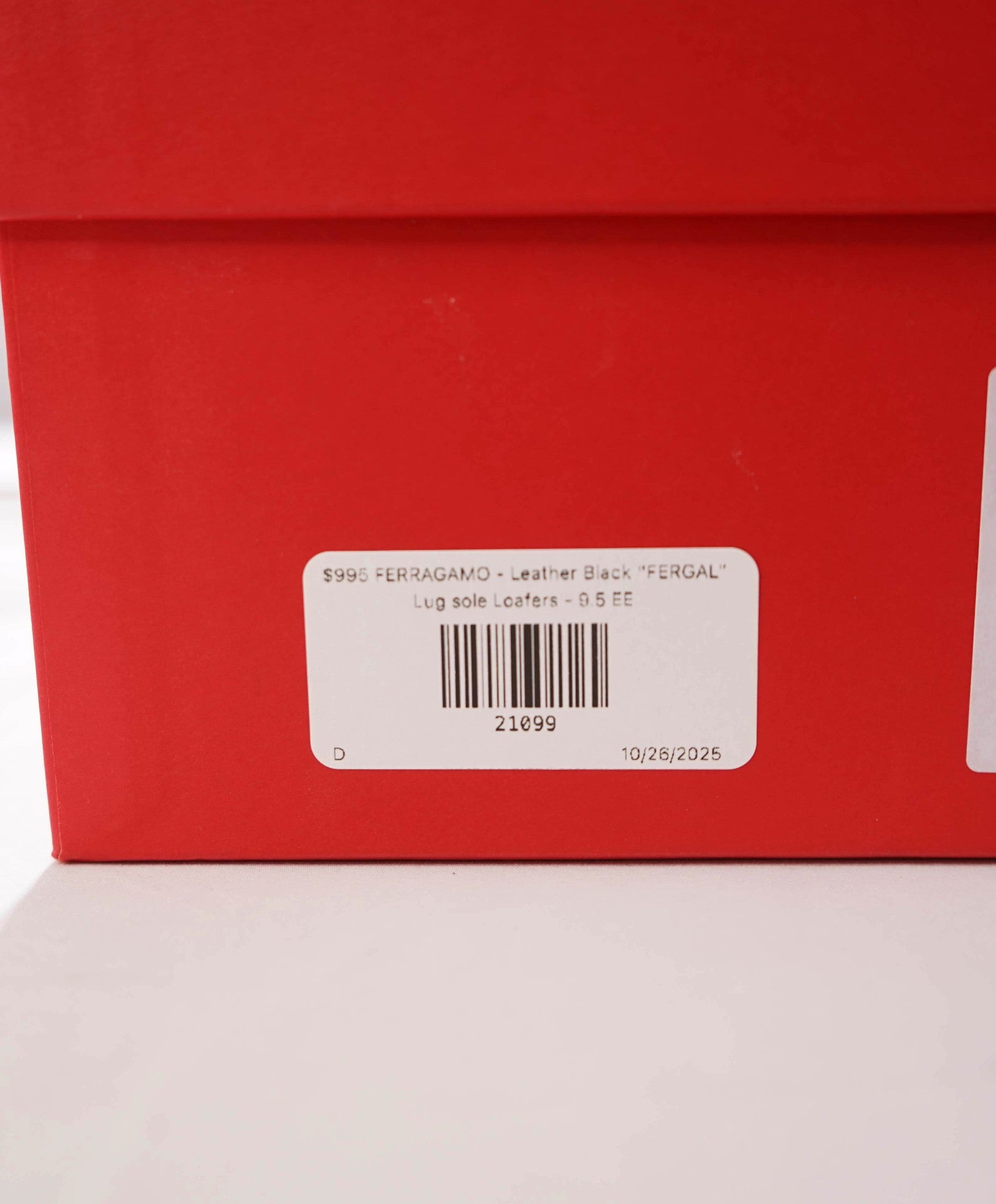 $995 FERRAGAMO - Leather Black "FERGAL" Lug Sole Loafers - 9.5 EE