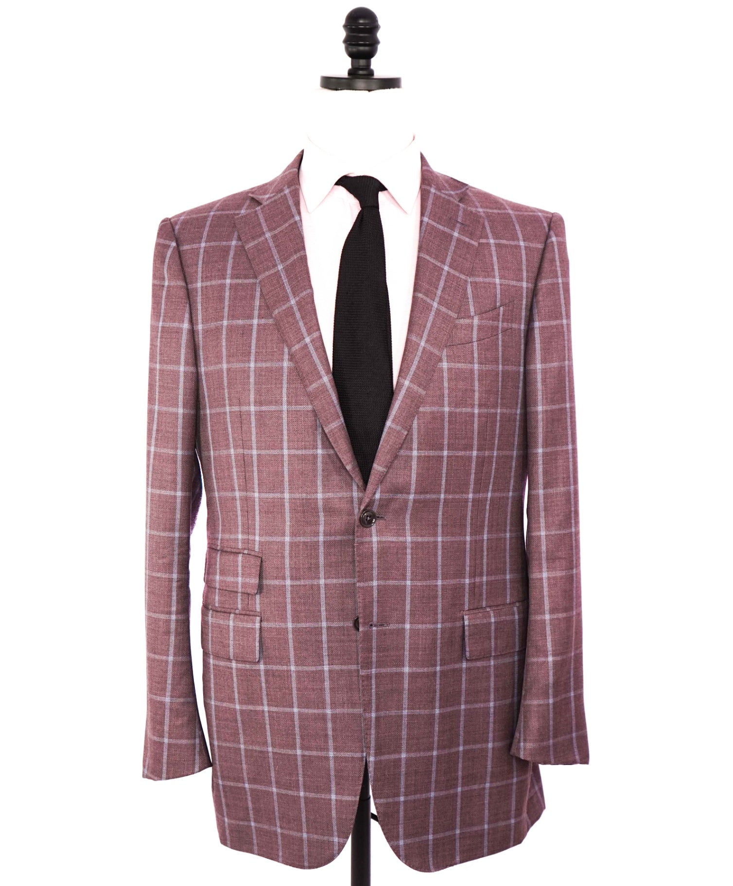$2,695 ZEGNA -"SU MISURA" 1of1 Wool Purple/Blue Plaid - 42L