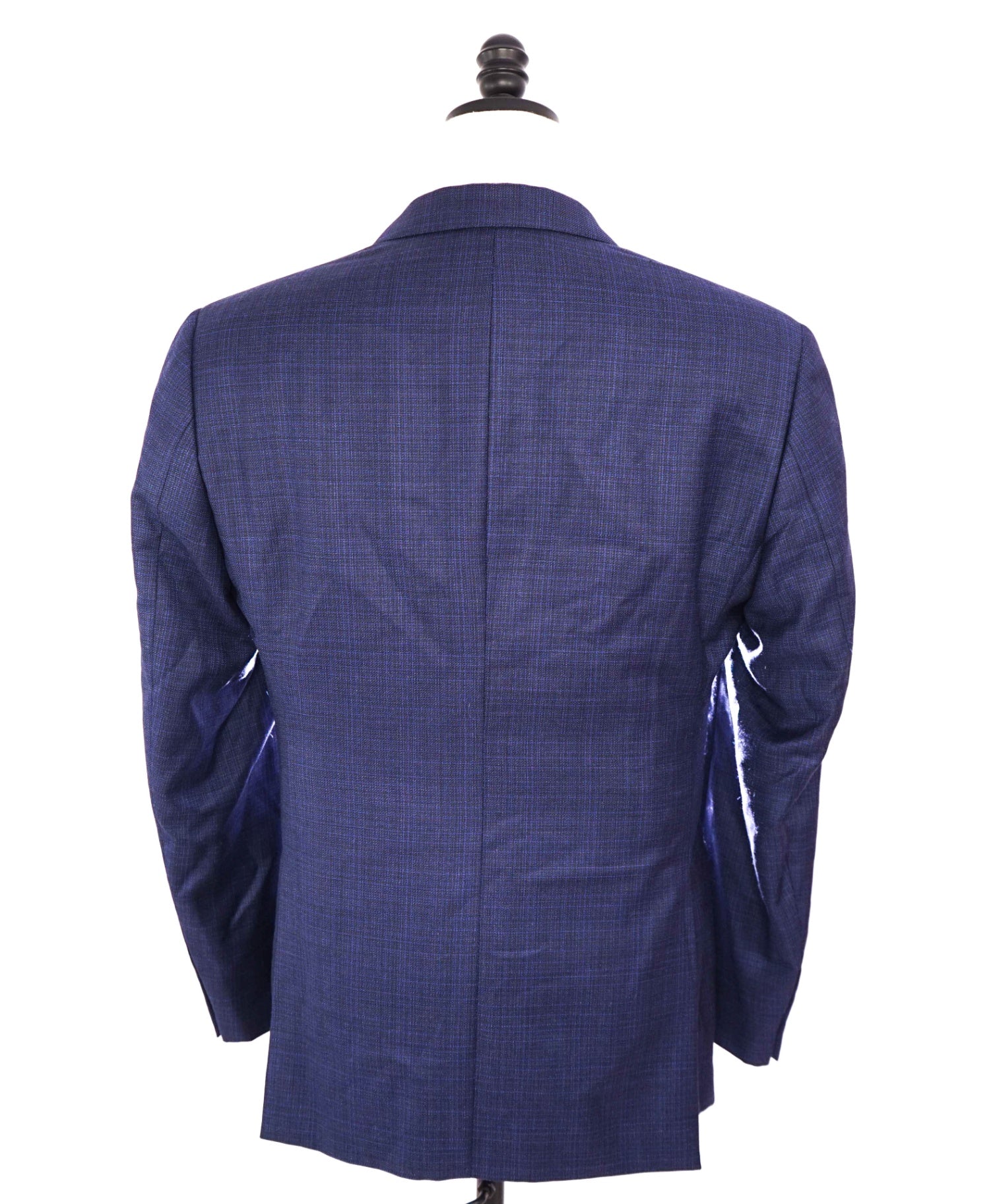 $1,595 EMPORIO ARMANI - Wool Blue Abstract Plaid "G Line" Blazer - 42R