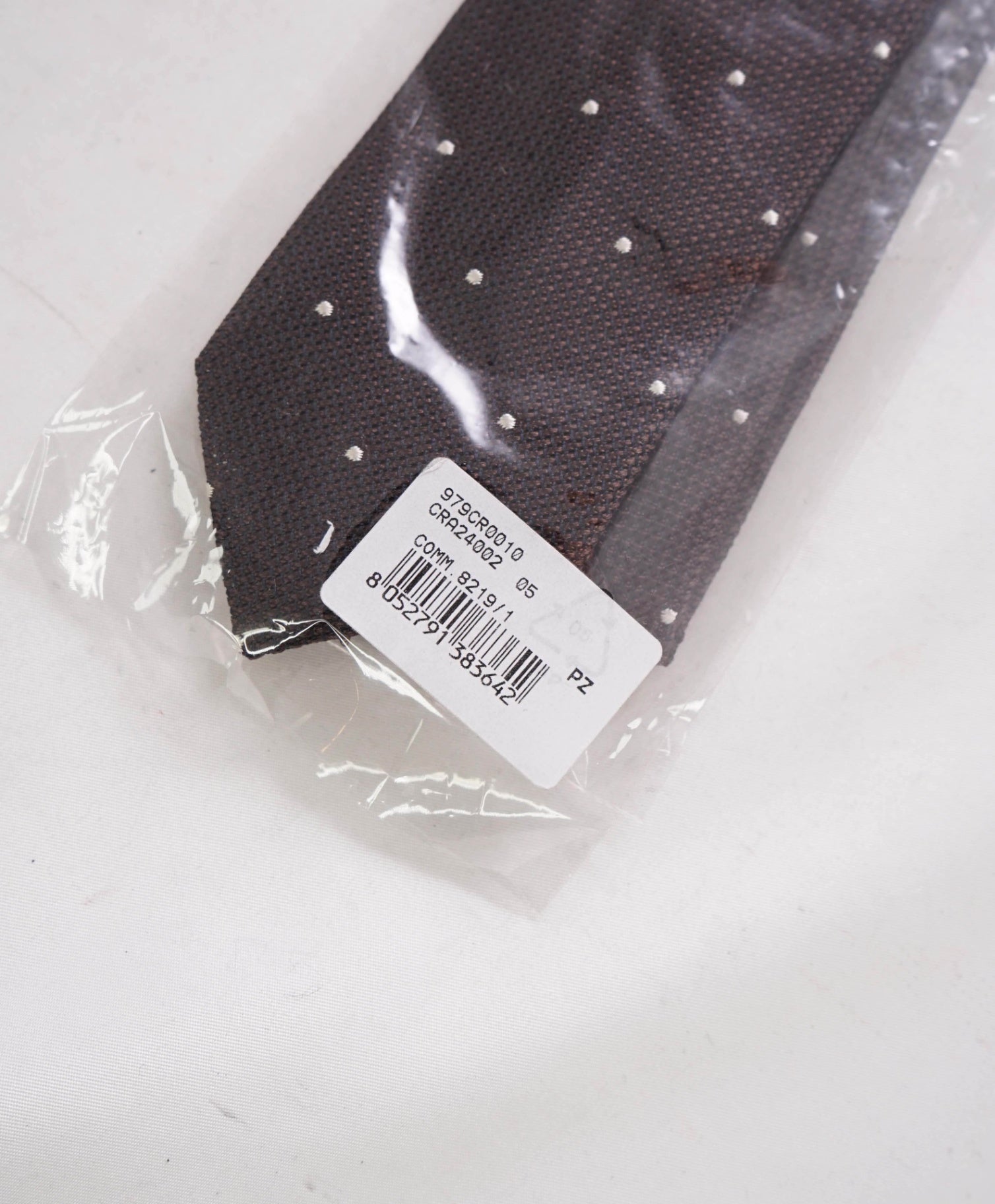$195 ELEVENTY Brown Polka Dot Silk Tie - 2.25"