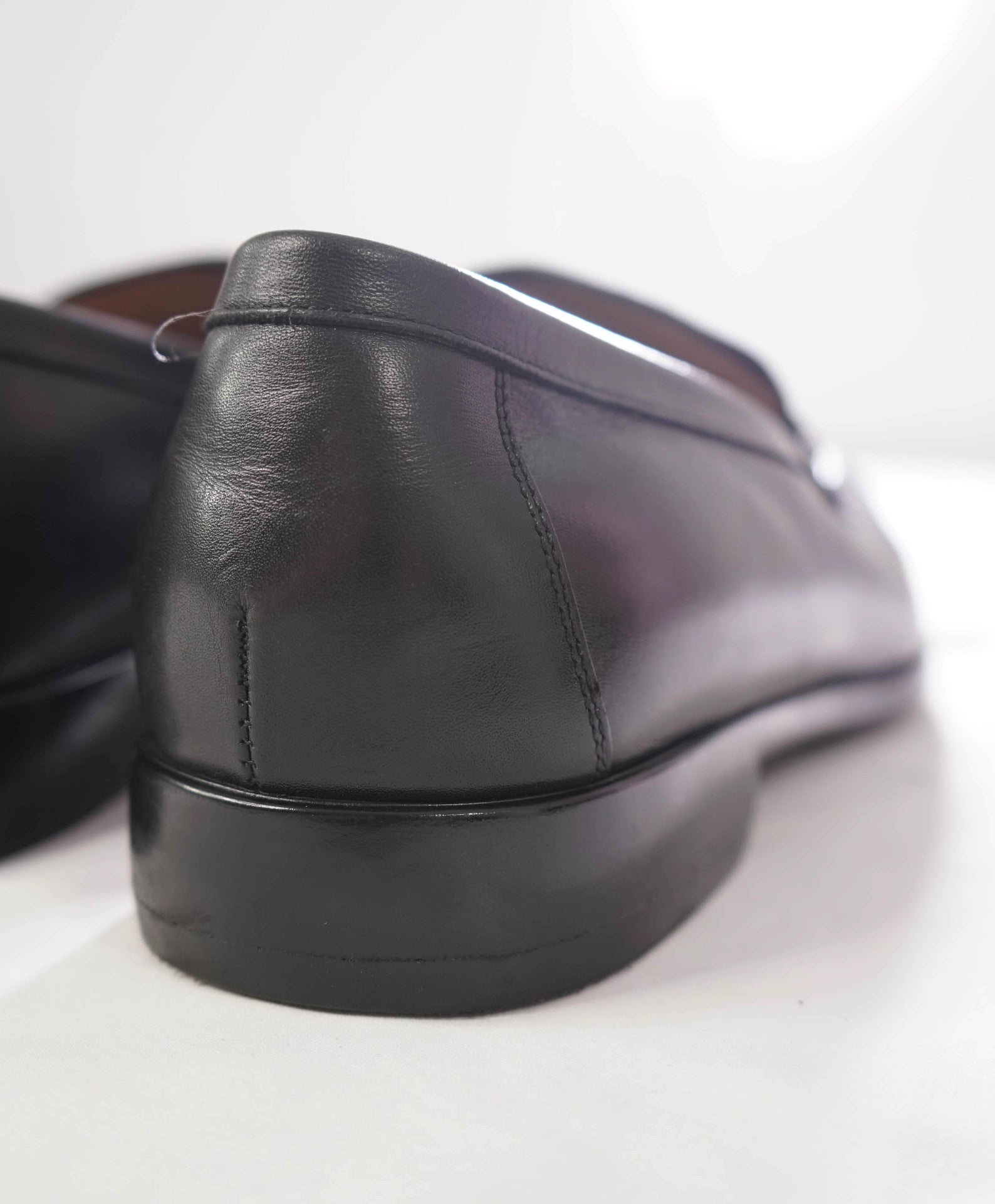 $850 SALVATORE FERRAGAMO - "REE" Leather Black Loafers - 10.5 D