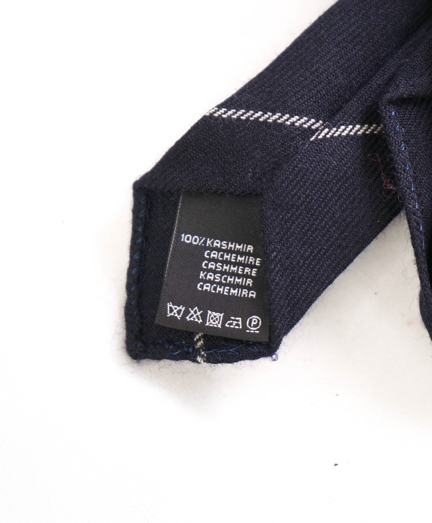 $295 ZEGNA Navy & Gray Wide Stripe PURE CASHMERE Tie - 3"