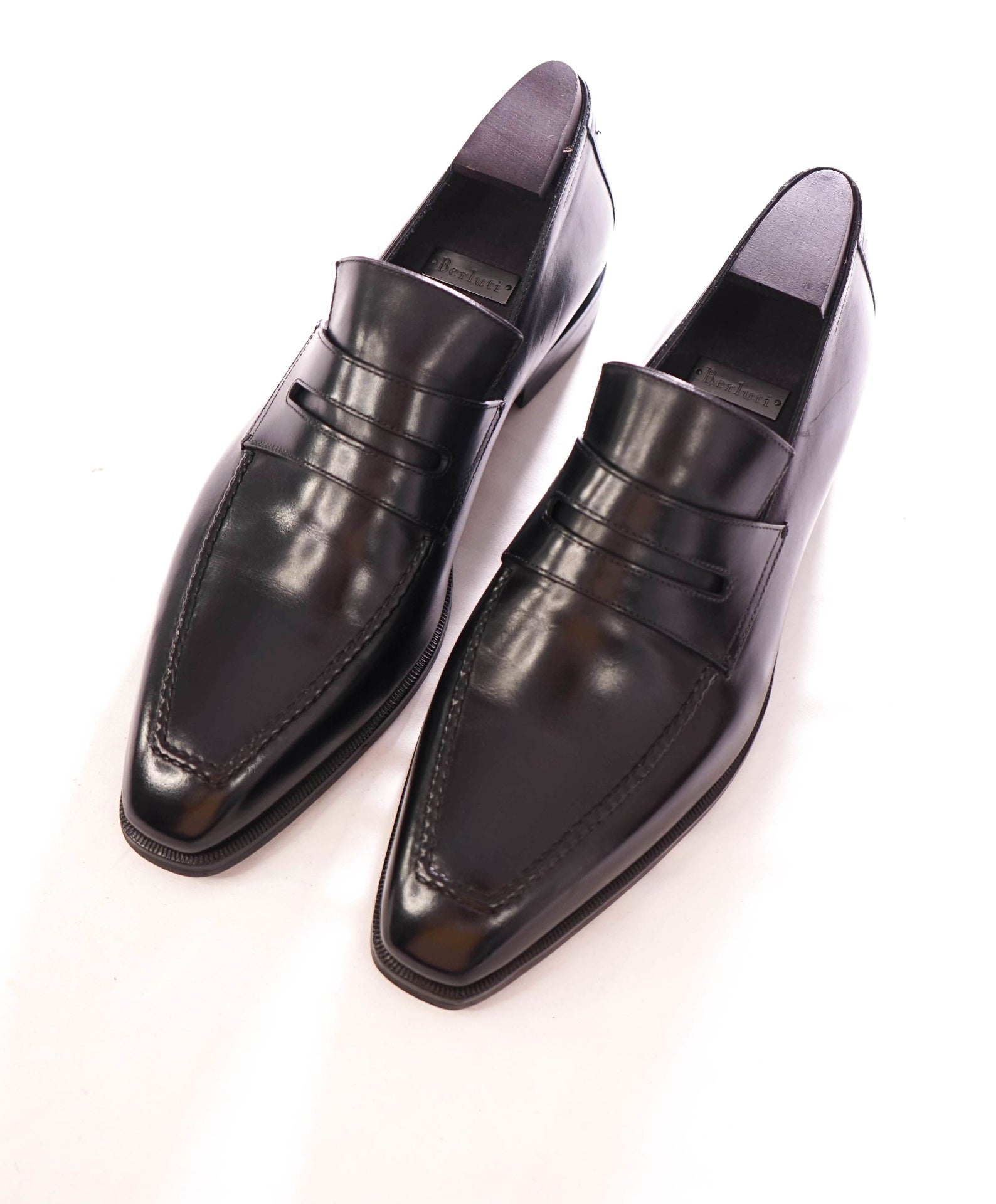 $2,480 BERLUTI - "ANDY" Leather Black Penny Loafers - 10.5US (9.5UK)