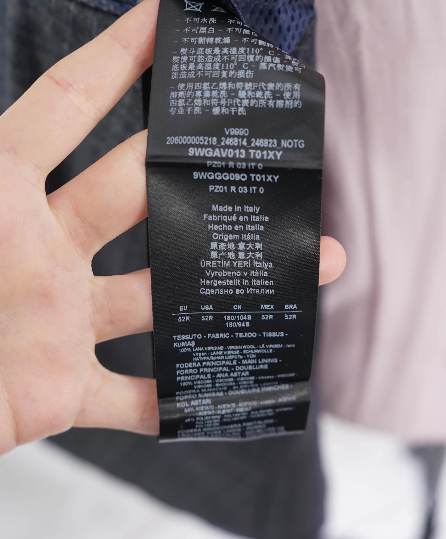 $4,995 GIORGIO ARMANI - "Napoli" Micro Check Double Breasted Suit - 42R