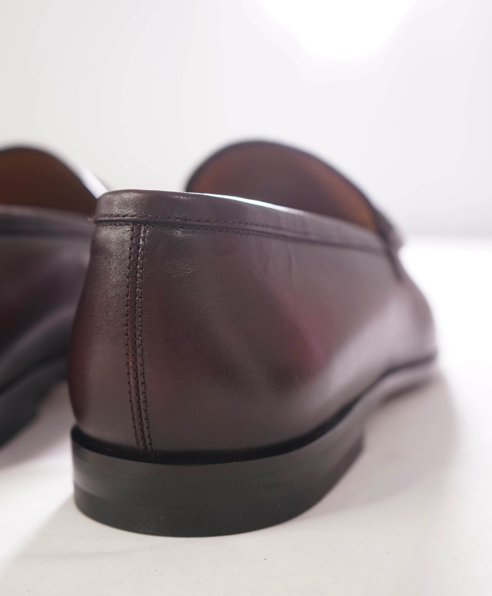 $995 FERRAGAMO - Leather Burgundy "FLORIO" Loafers - 11.5 EE