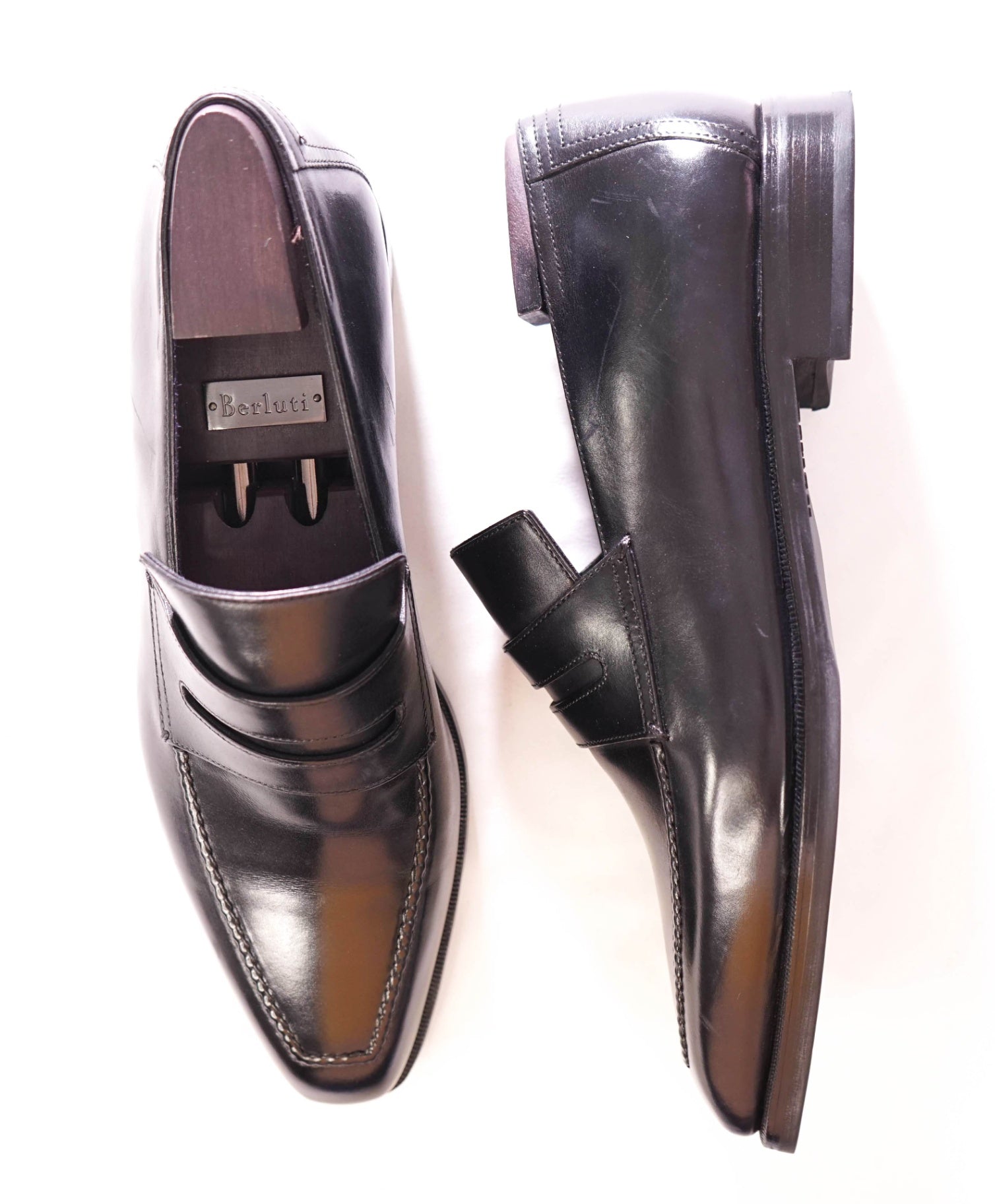 $2,480 BERLUTI - "ANDY" Leather Black Penny Loafers - 10.5US (9.5UK)