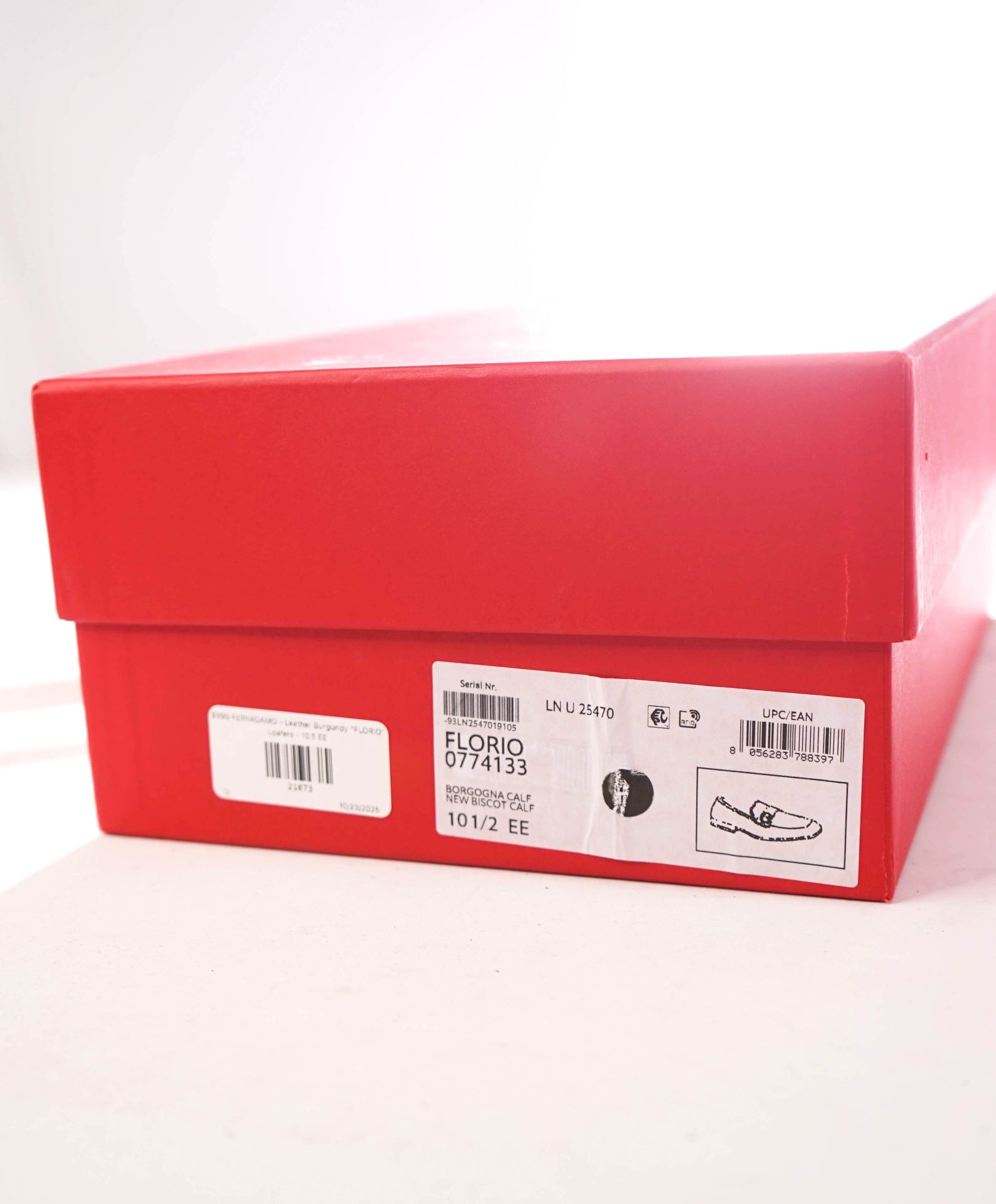 $995 FERRAGAMO - Leather Burgundy "FLORIO" Loafers - 10.5 EE