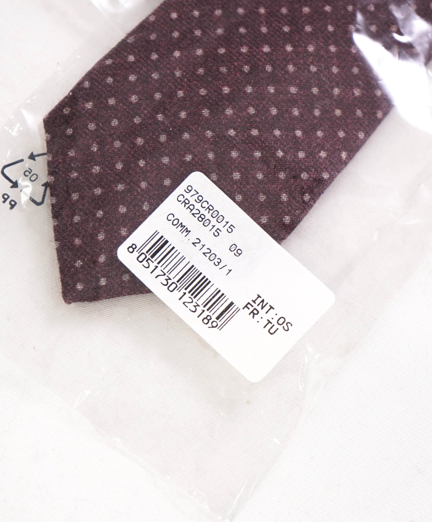 $195 ELEVENTY Burgundy Pink Polka Dot Wool Tie - 2.25"