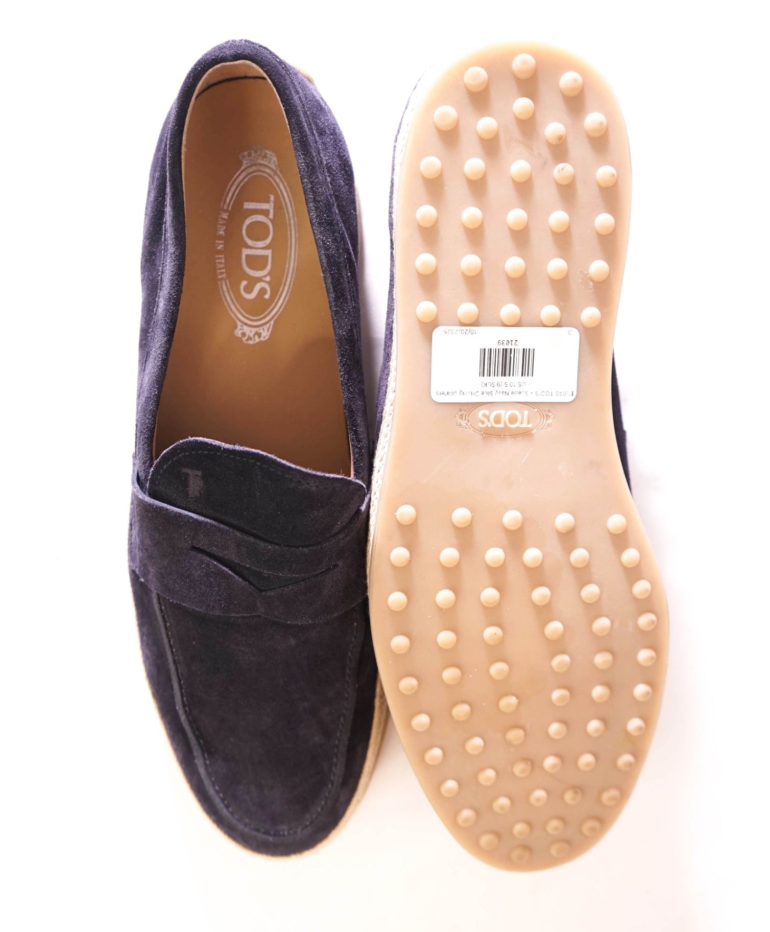 $1,045 TOD'S - Suede Navy Espadrille Loafers - US 10.5 (9.5UK)