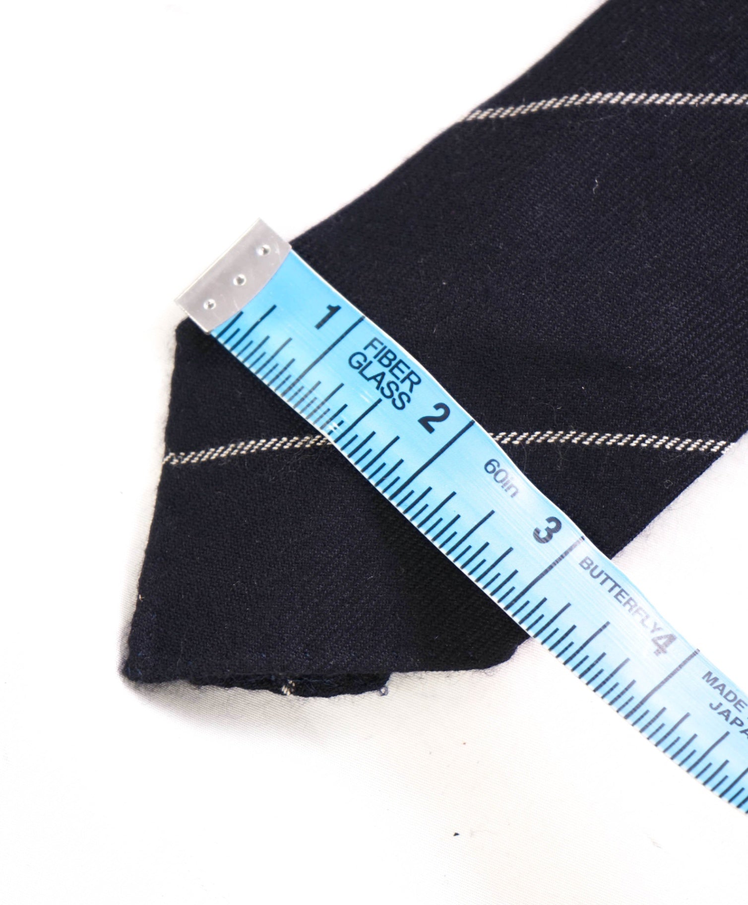 $295 ZEGNA Navy & Gray Wide Stripe PURE CASHMERE Tie - 3"
