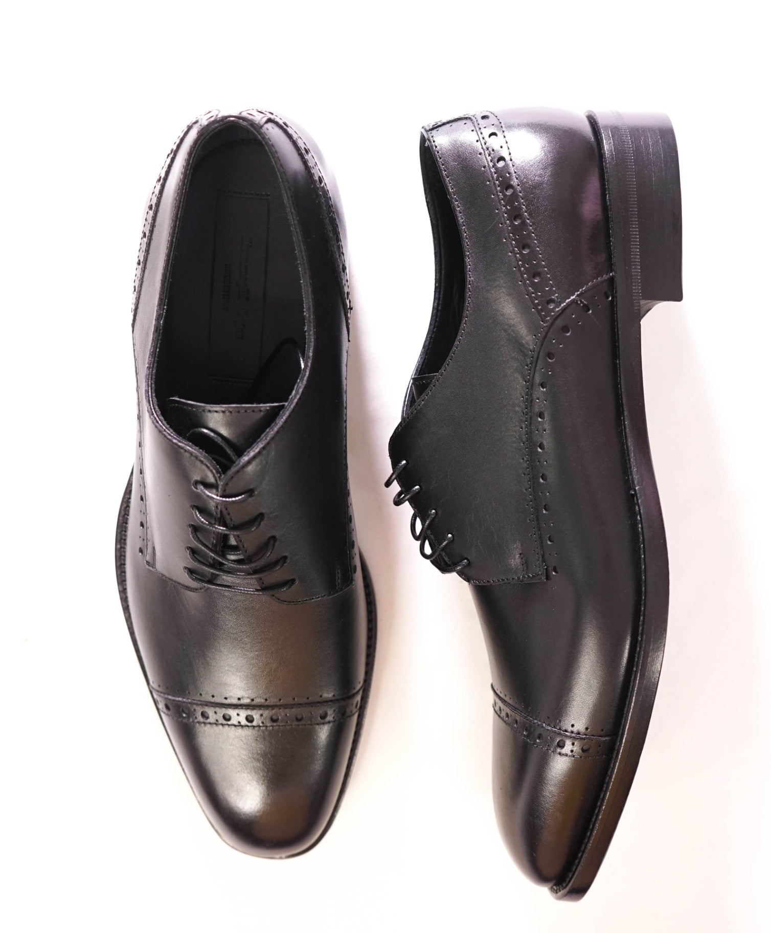 $950 ERMENEGILDO ZEGNA - Leather Black derby - US 8 (7UK)