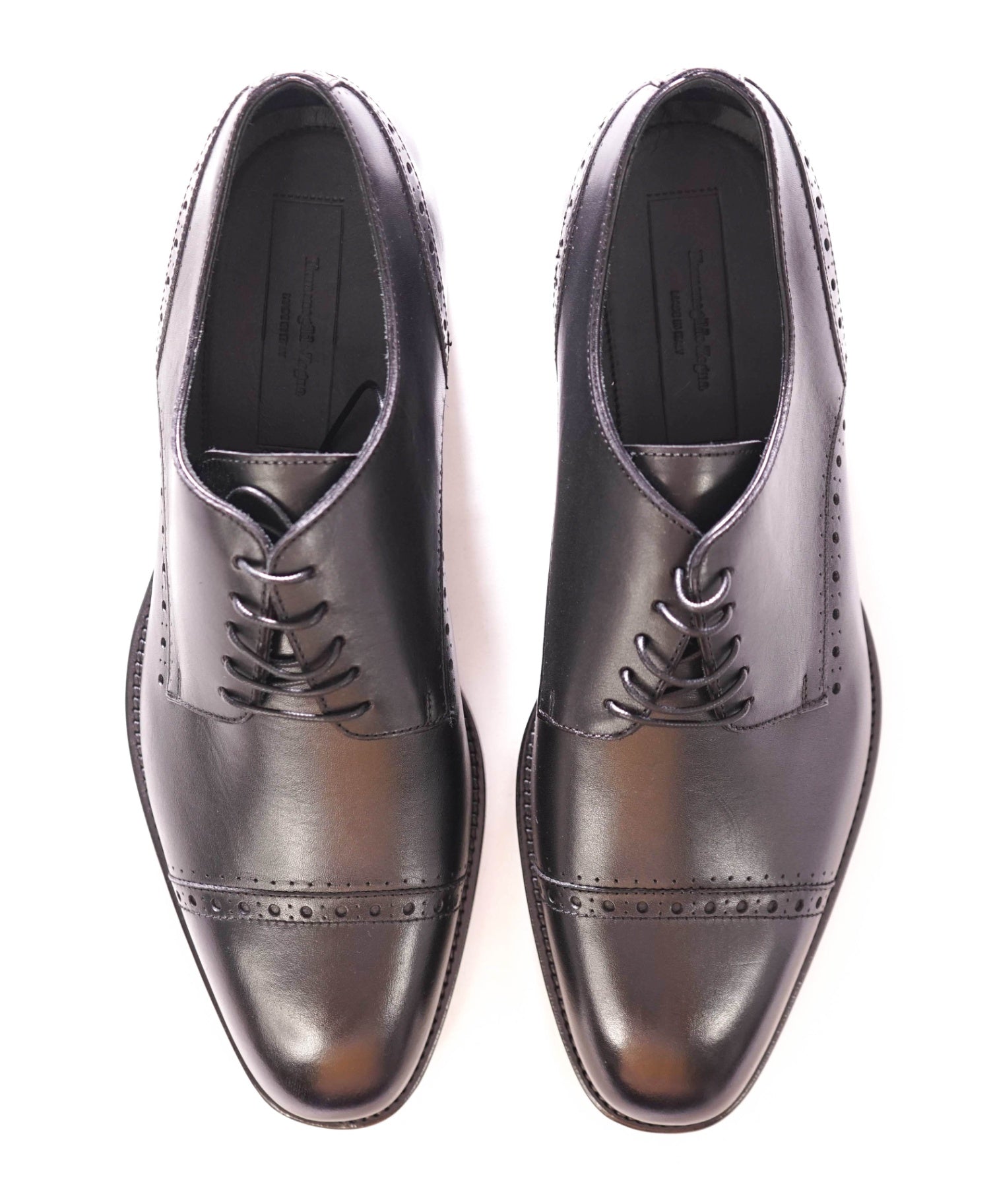 $950 ERMENEGILDO ZEGNA - Leather Black derby - US 8 (7UK)