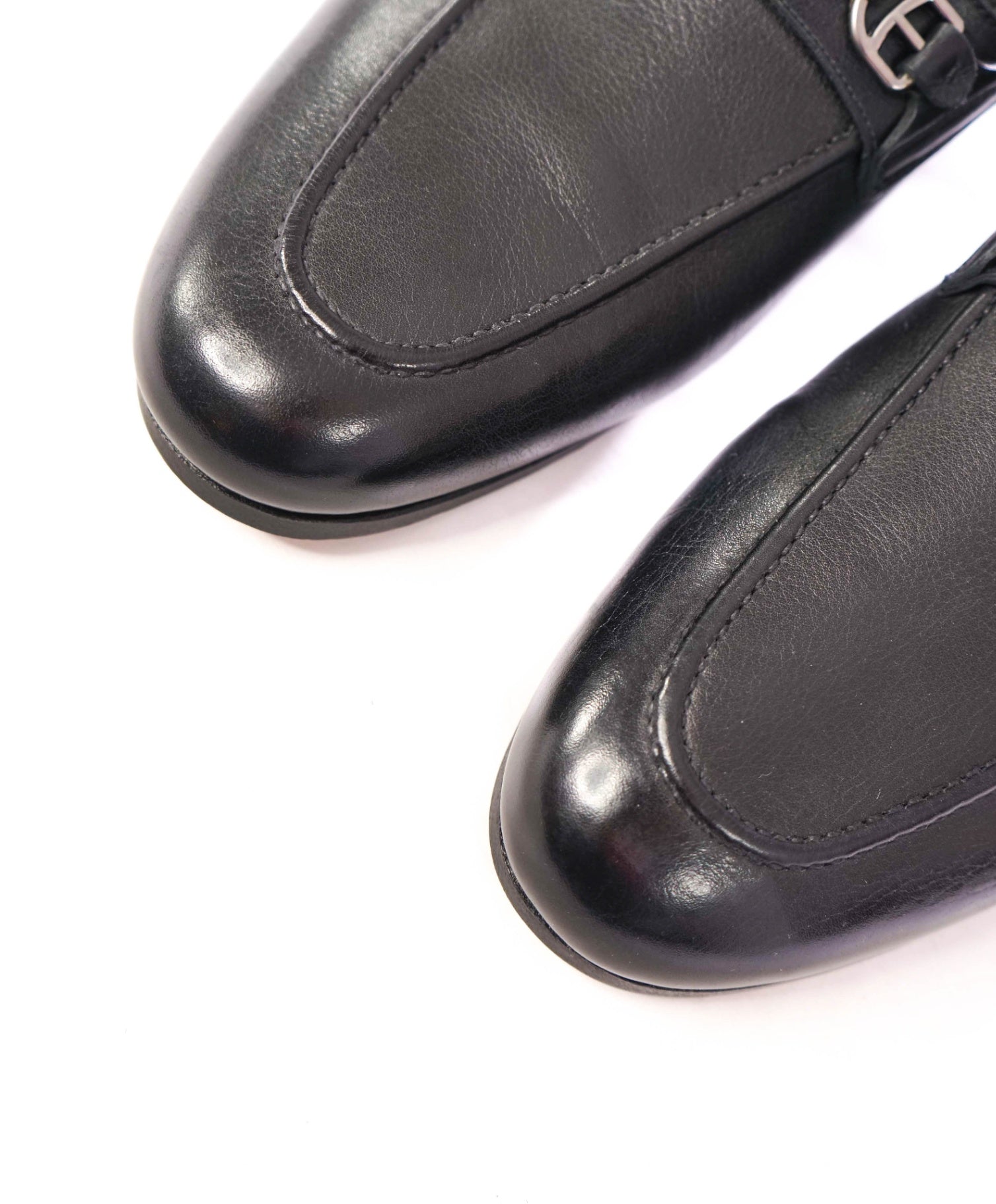 $650 BALLY - Leather Black "GOODEAR" Loafers - US 8 (7UK)