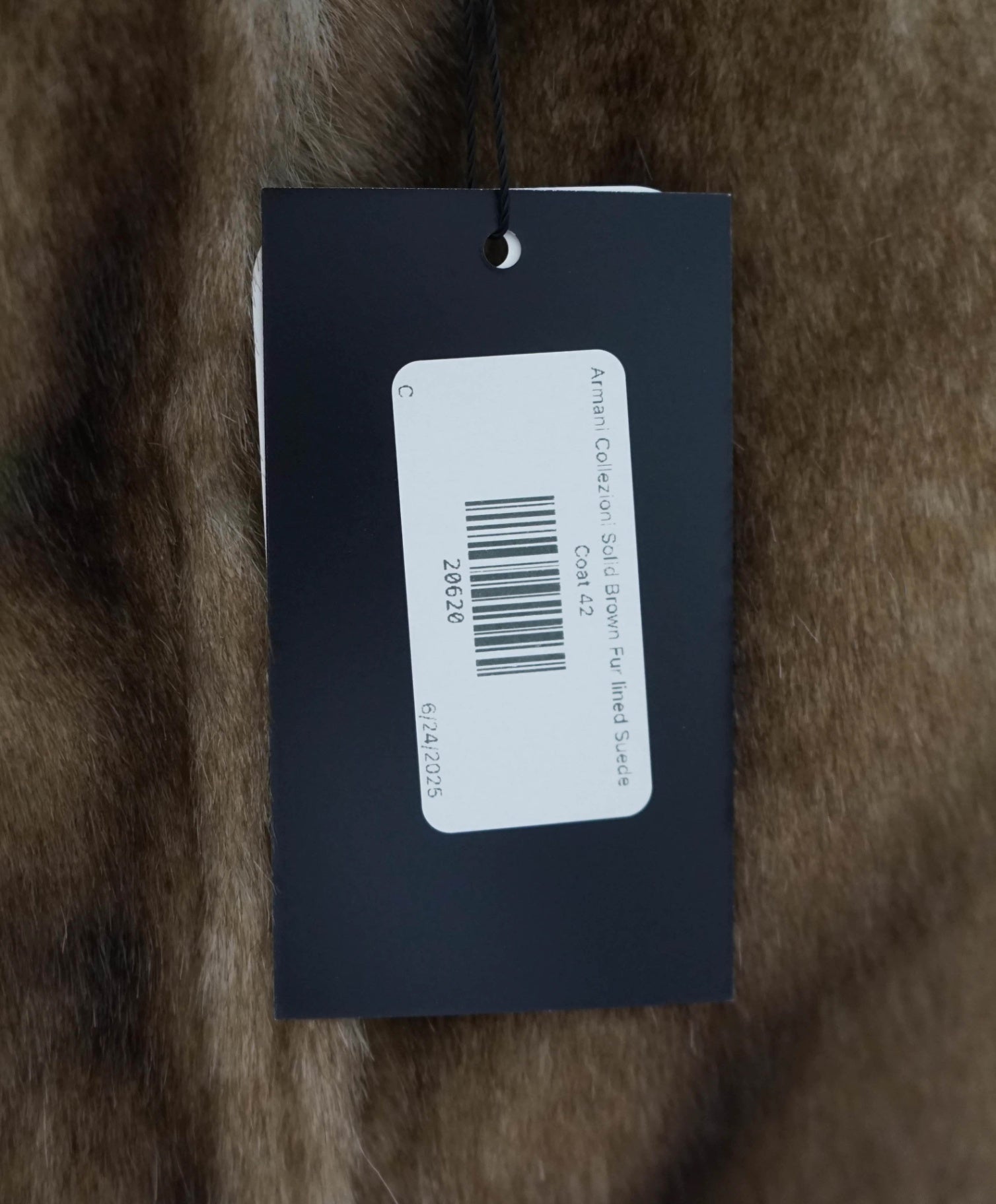 $1,895 Armani Collezioni Brown SUEDE Fur Lined Suede Coat 42