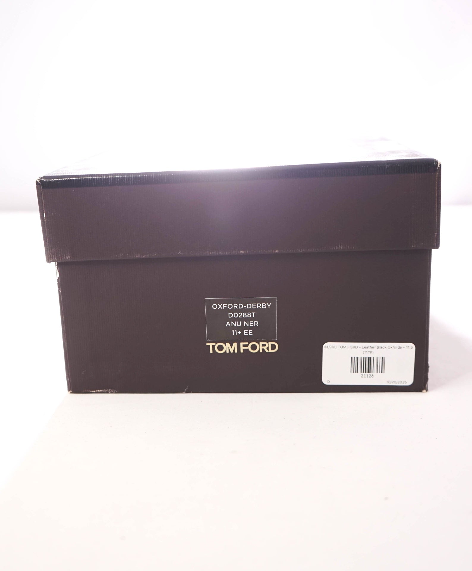 $1,990 TOM FORD - "Edgar" Leather Black Oxfords - 11.5 (11TF)