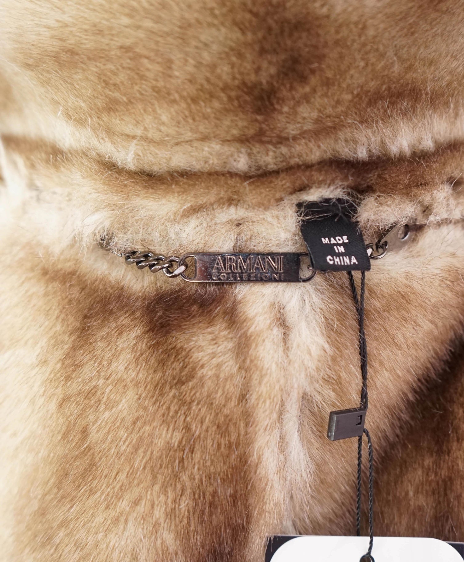 $1,895 Armani Collezioni Brown SUEDE Fur Lined Suede Coat 42