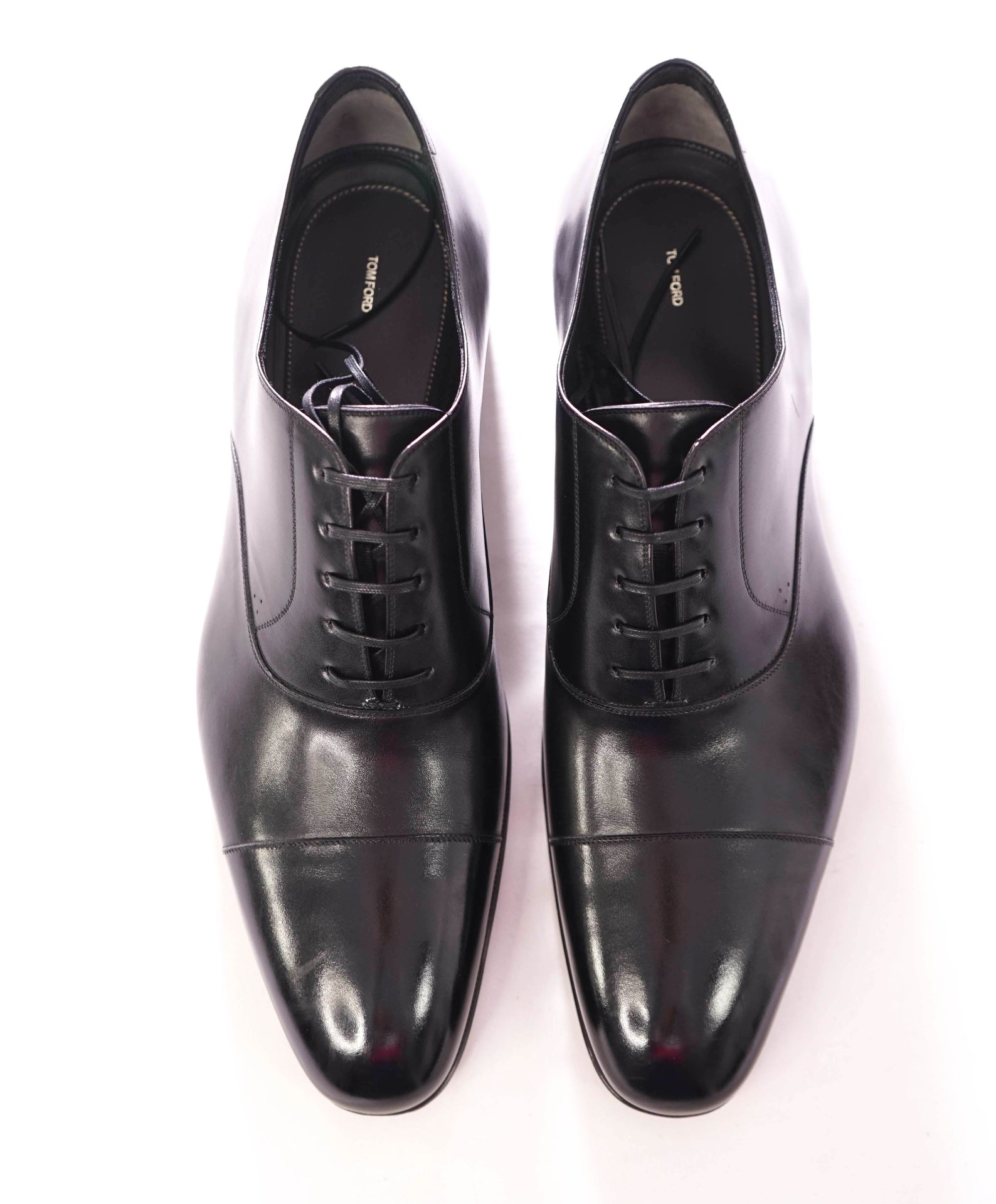 $1,990 TOM FORD - "Edgar" Leather Black Oxfords - 11.5 (11TF)