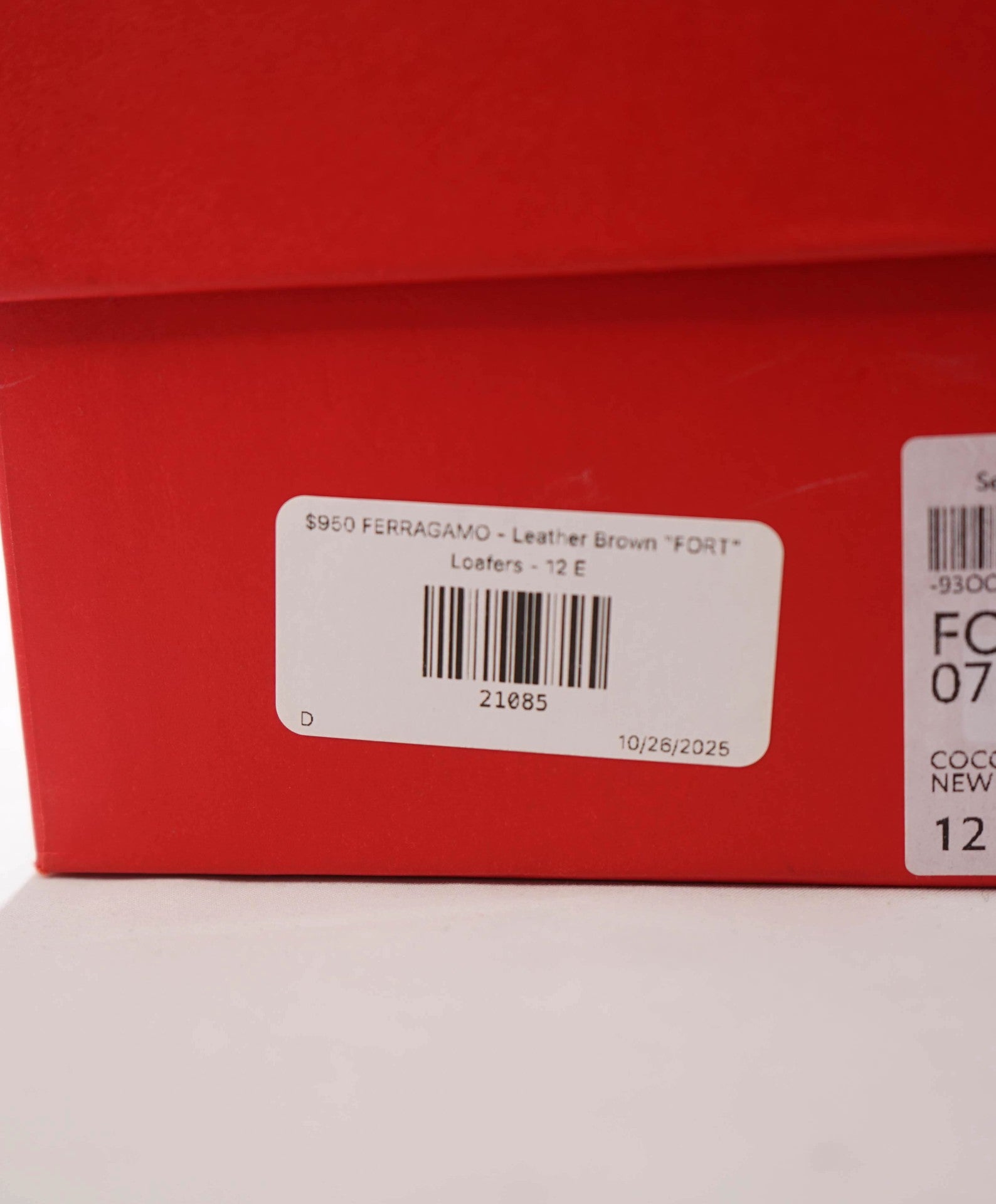 $950 FERRAGAMO - Leather Brown "FORT" Loafers - 12 E