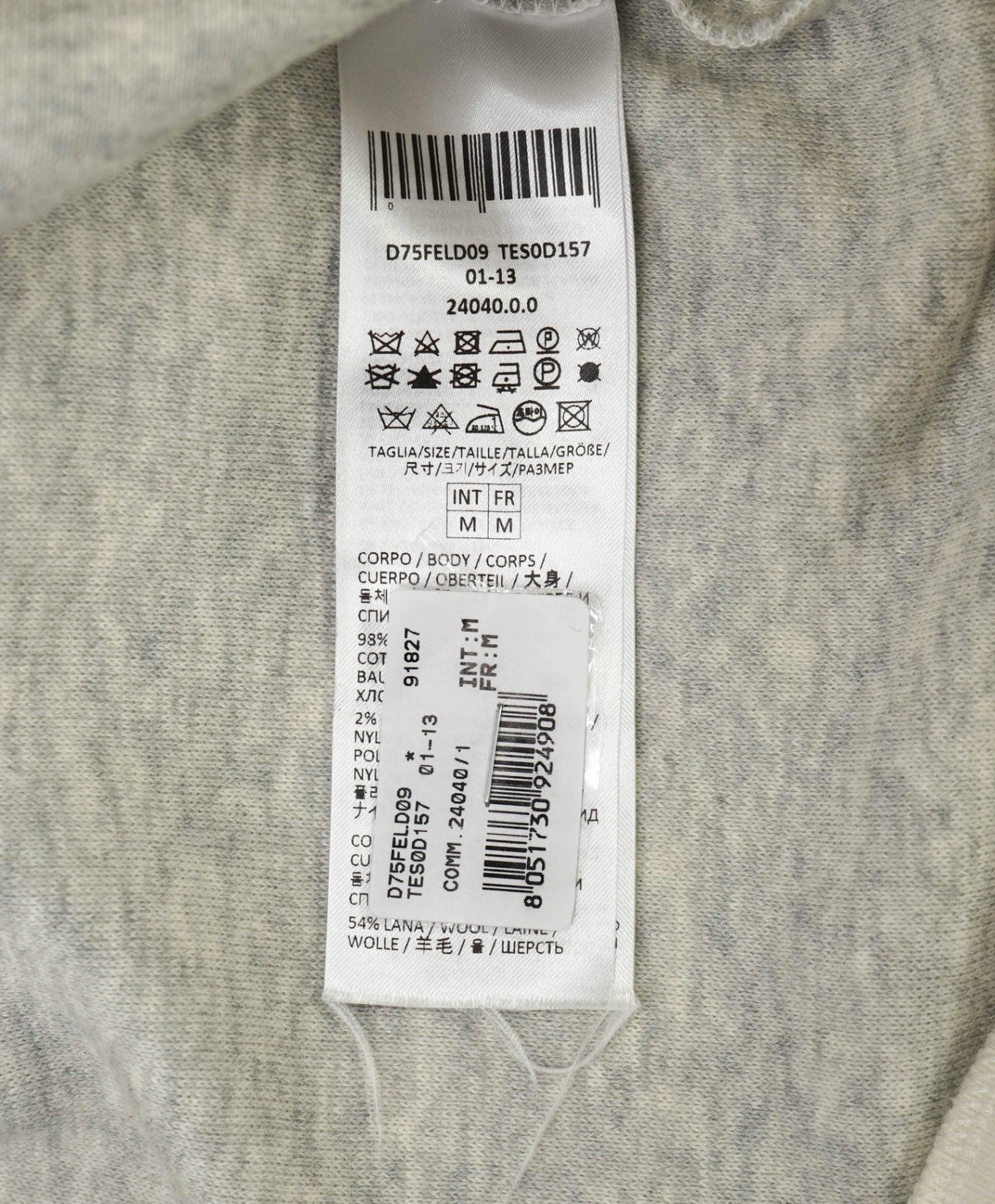 ELEVENTY For LORO PIANA Ivory Quilted Cotton Hoodie Sweater M