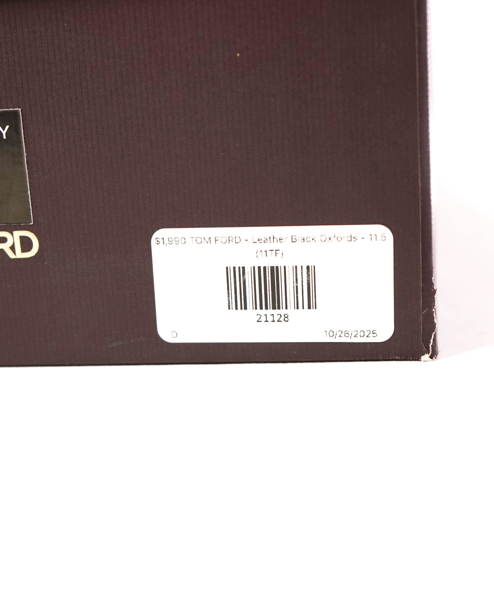 $1,990 TOM FORD - "Edgar" Leather Black Oxfords - 11.5 (11TF)